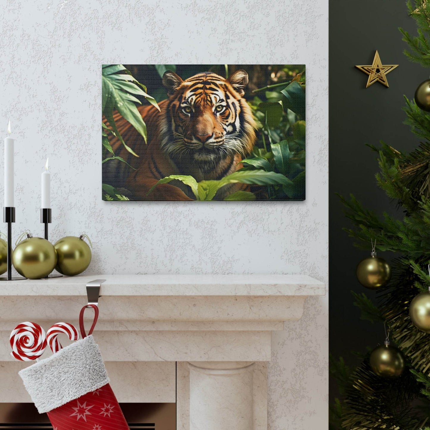 Tiger In Nature Art Canvas Gallery Wraps Tiger Print Large Canvas Art Animal Wall Art minimalist Wall Art Lover Gift - Giftsmojo