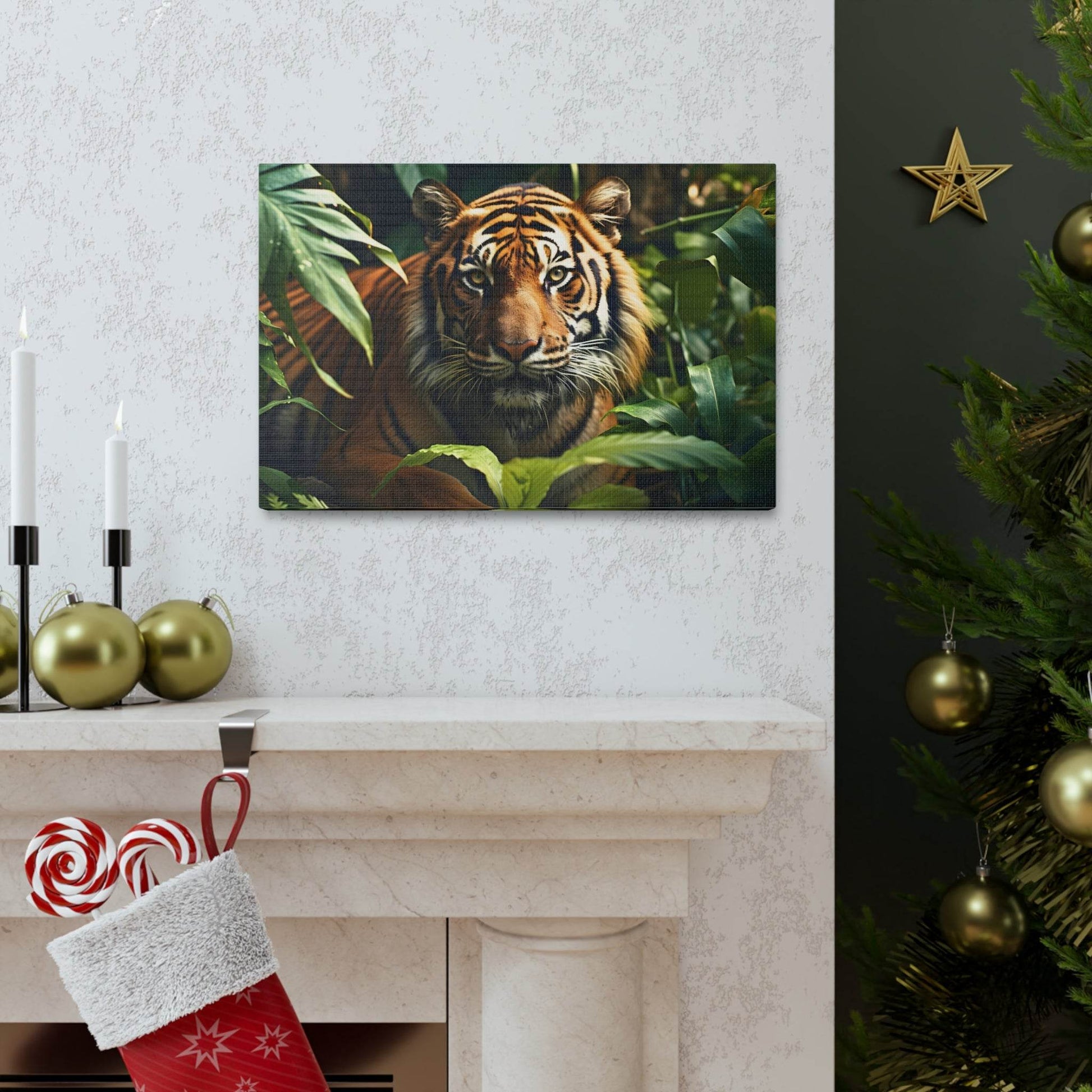 Tiger In Nature Art Canvas Gallery Wraps Tiger Print Large Canvas Art Animal Wall Art minimalist Wall Art Lover Gift - Giftsmojo