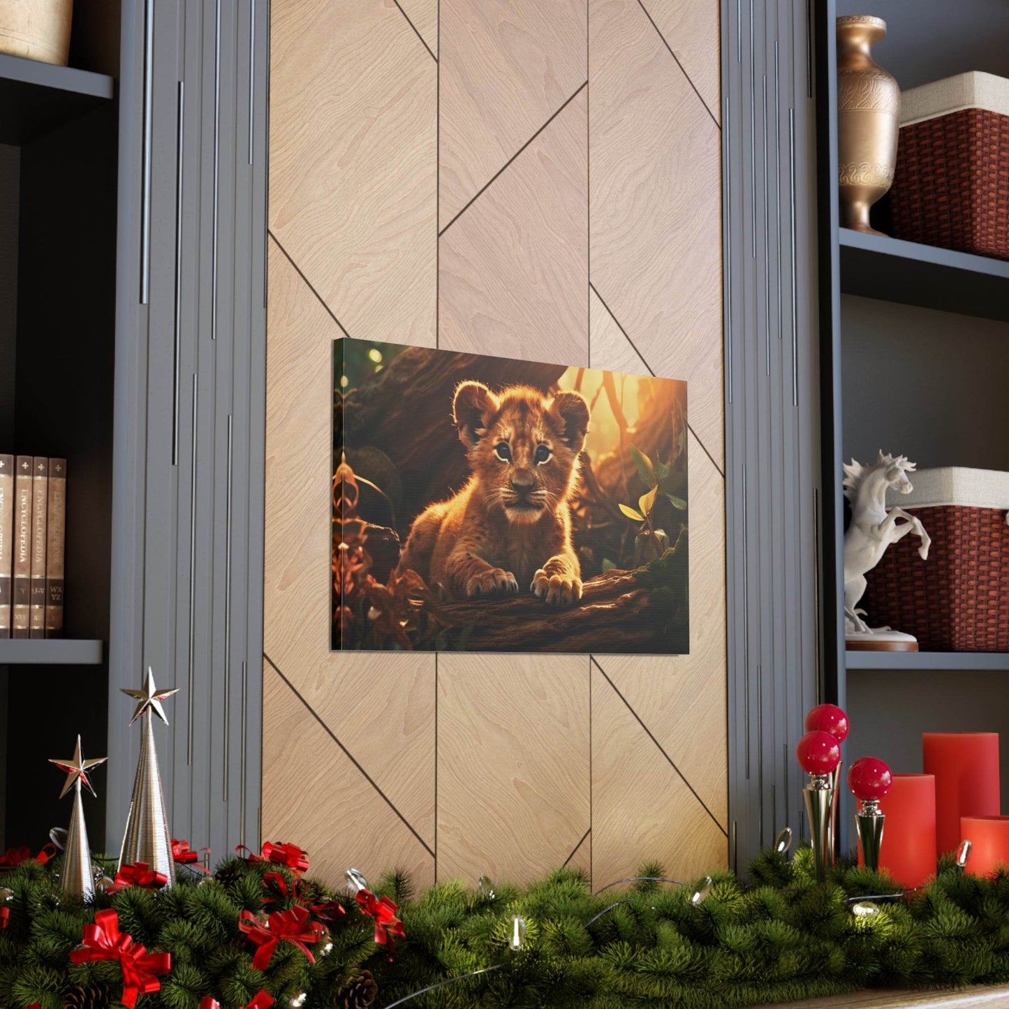 Baby Lion Cub Print Animal Nature Art Safari Nursery Canvas Gallery Wraps Baby Lion Print Large Canvas Art Animal Wall Art Lover Gift - Giftsmojo