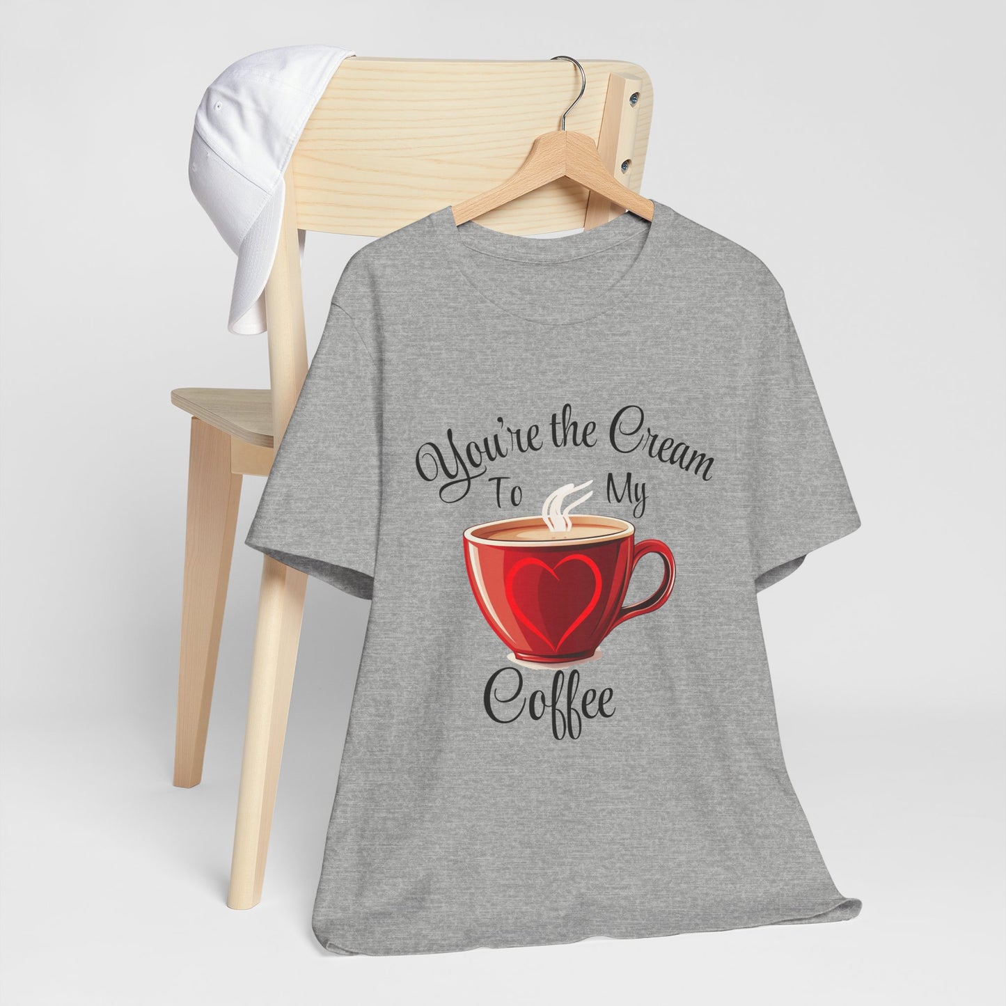 Funny Valentine's Day Unisex Tee - Cream To My Coffee Design