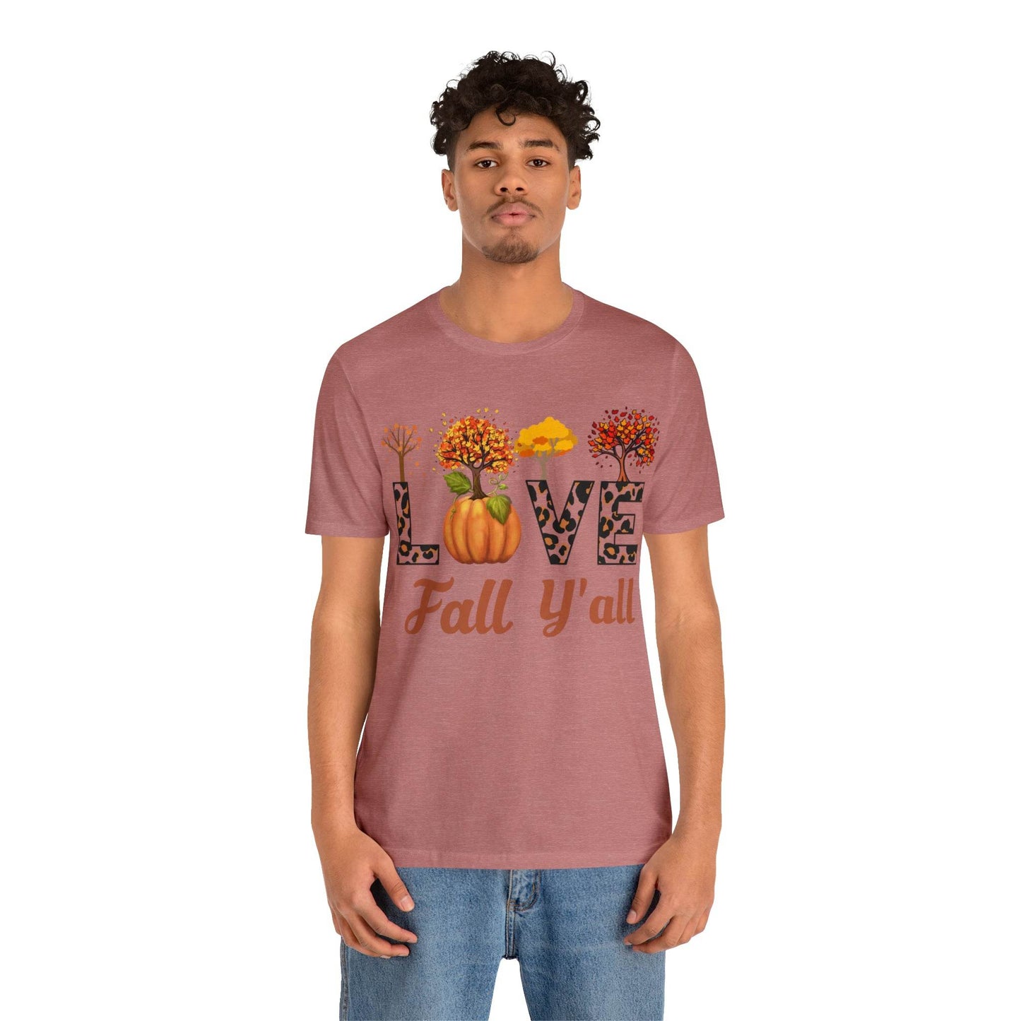 Leopard Print Love Fall Y'all, Fall shirt, Fall lover gift, Nature lover gift. - Giftsmojo