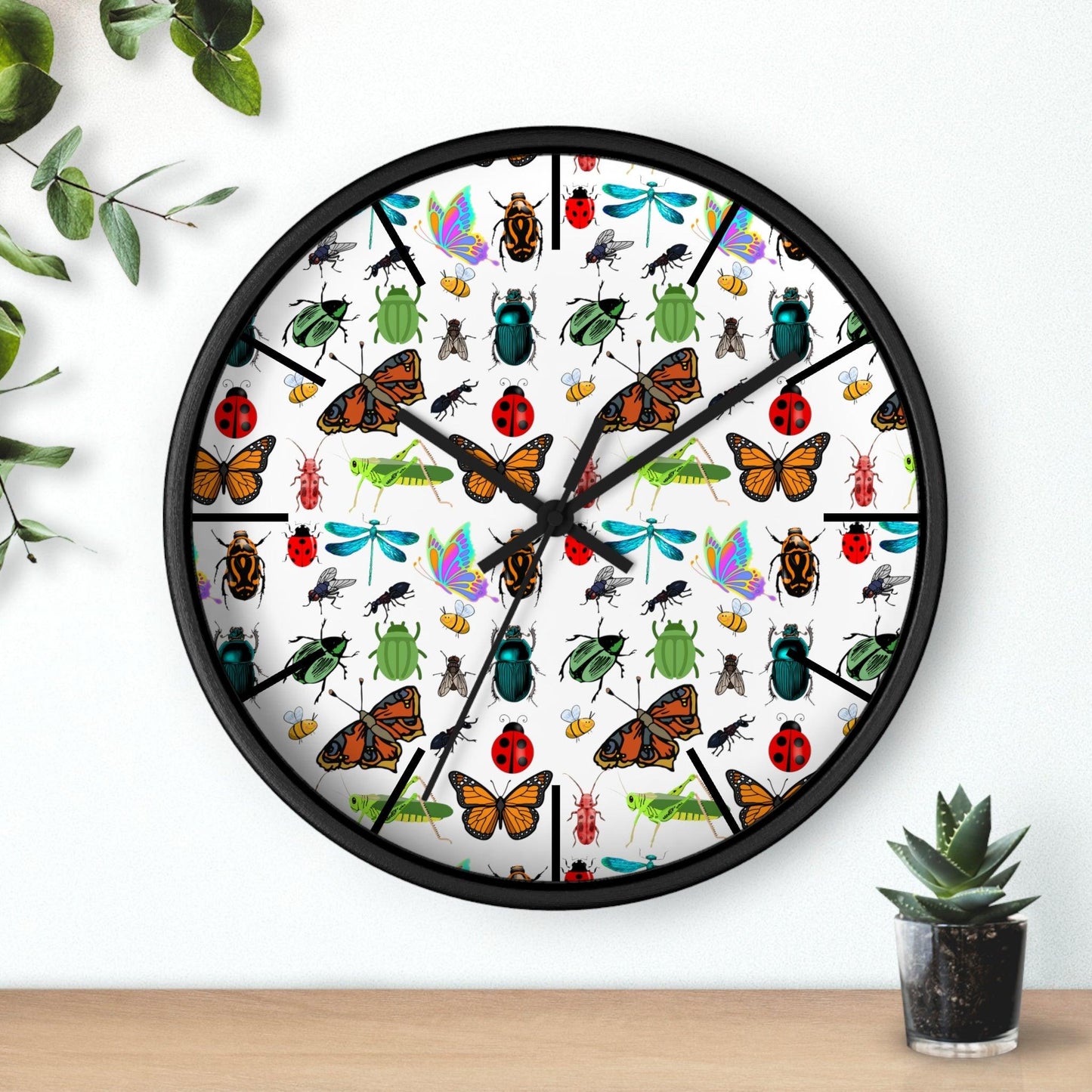 Bug Wall Clock Wall Clock Insects Wall Clock Home Decor Gift House Warming Gift - Unique Gift Farmhouse Clocks For Wall Living Room Bedroom