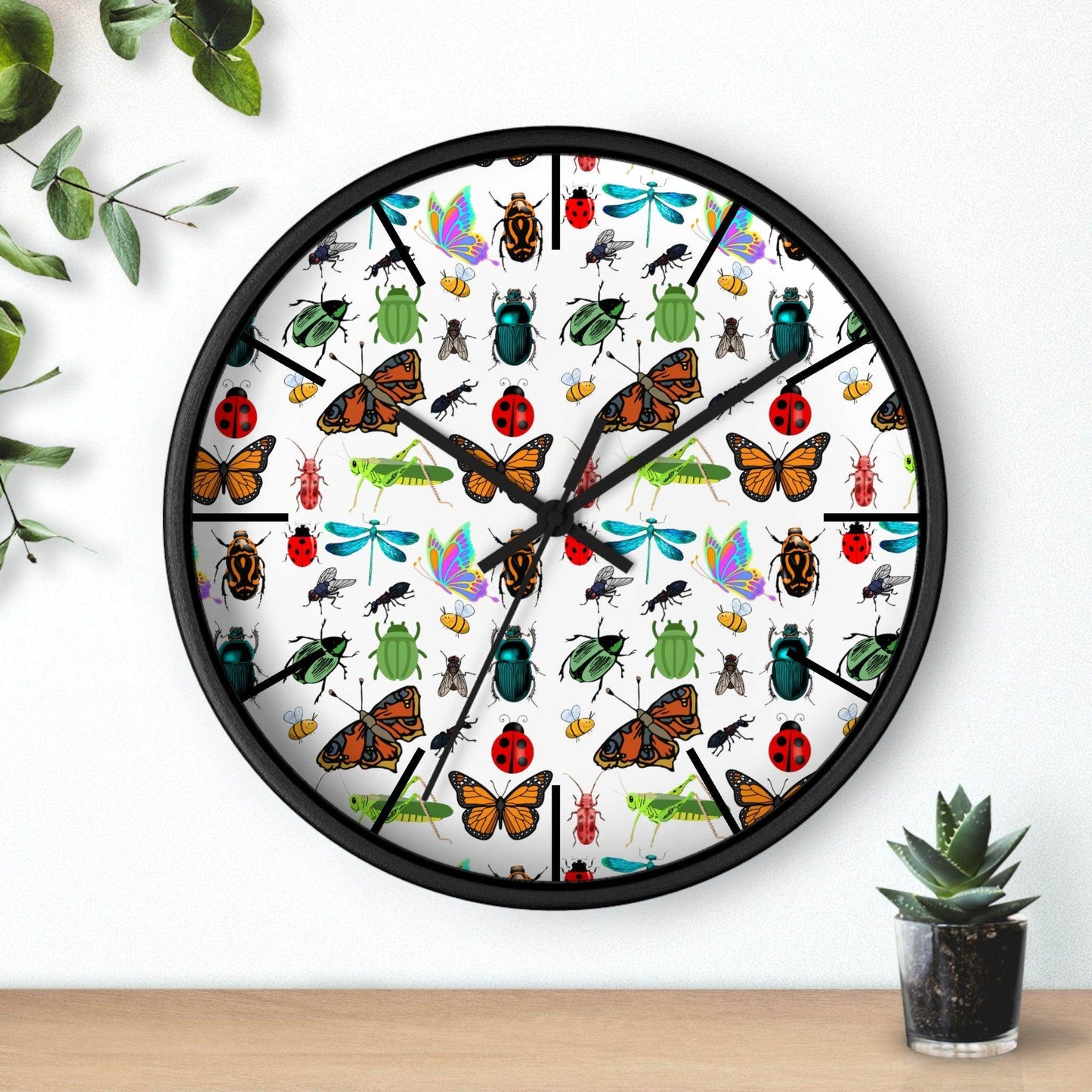 Bug Wall Clock Wall Clock Insects Wall Clock Home Decor Gift House Warming Gift - Unique Gift Farmhouse Clocks For Wall Living Room Bedroom - Giftsmojo
