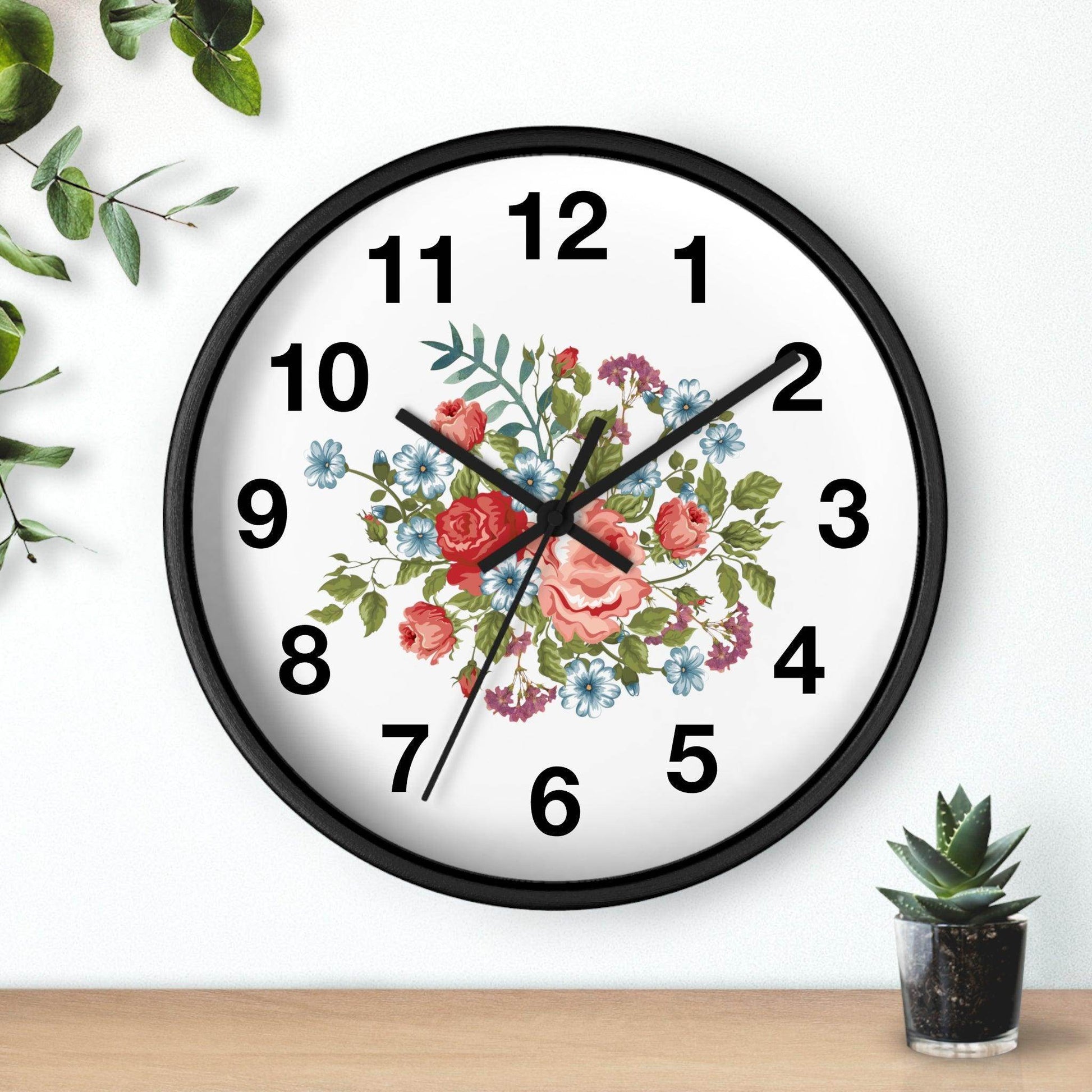 Flower Wall Clock Floral Wall Clock Home Decor Gift House Warming Gift- New Home Gift Mom Gift Farmhouse Clocks For Wall Living Room Bedroom - Giftsmojo
