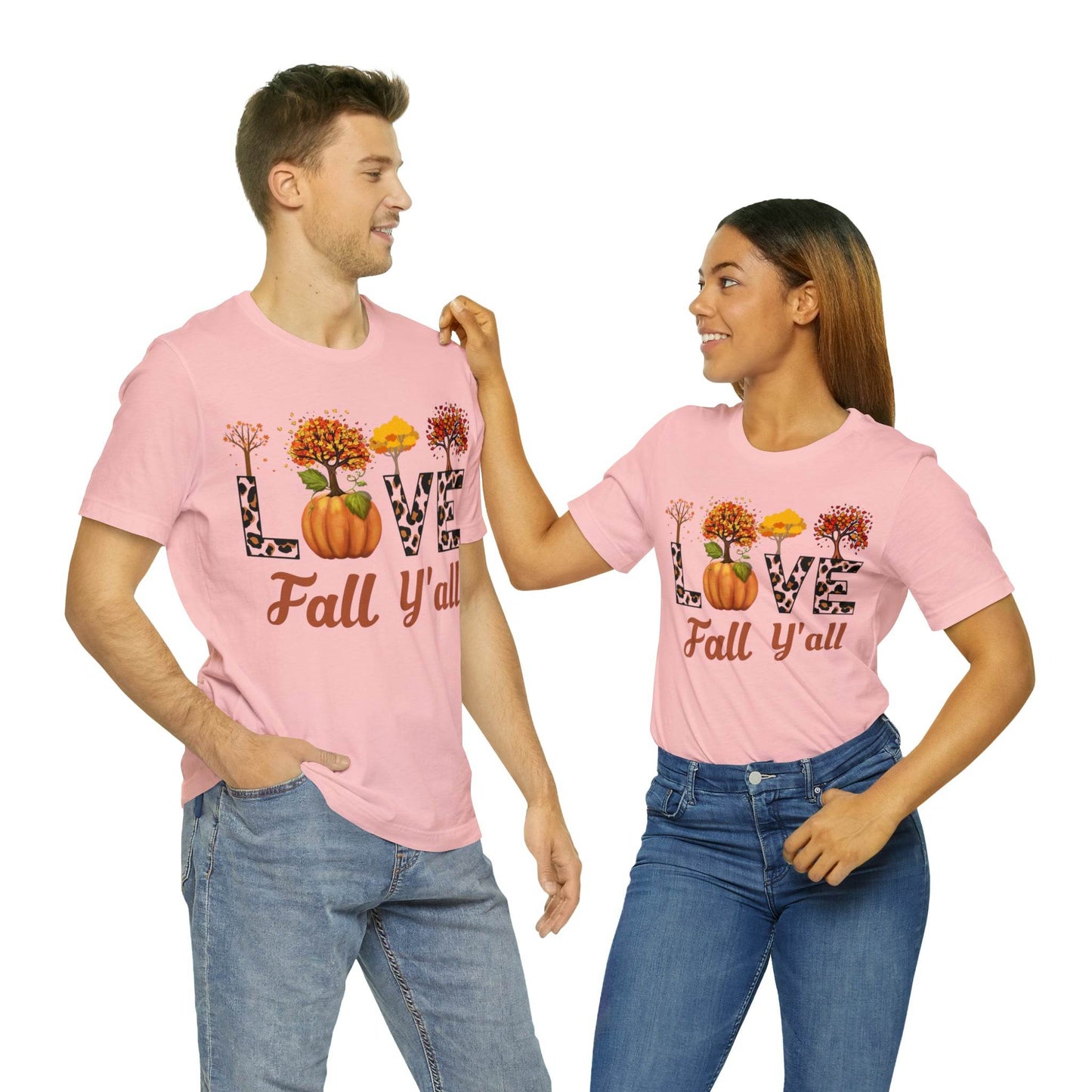Leopard Print Love Fall Y'all, Fall shirt, Fall lover gift, Nature lover gift. - Giftsmojo
