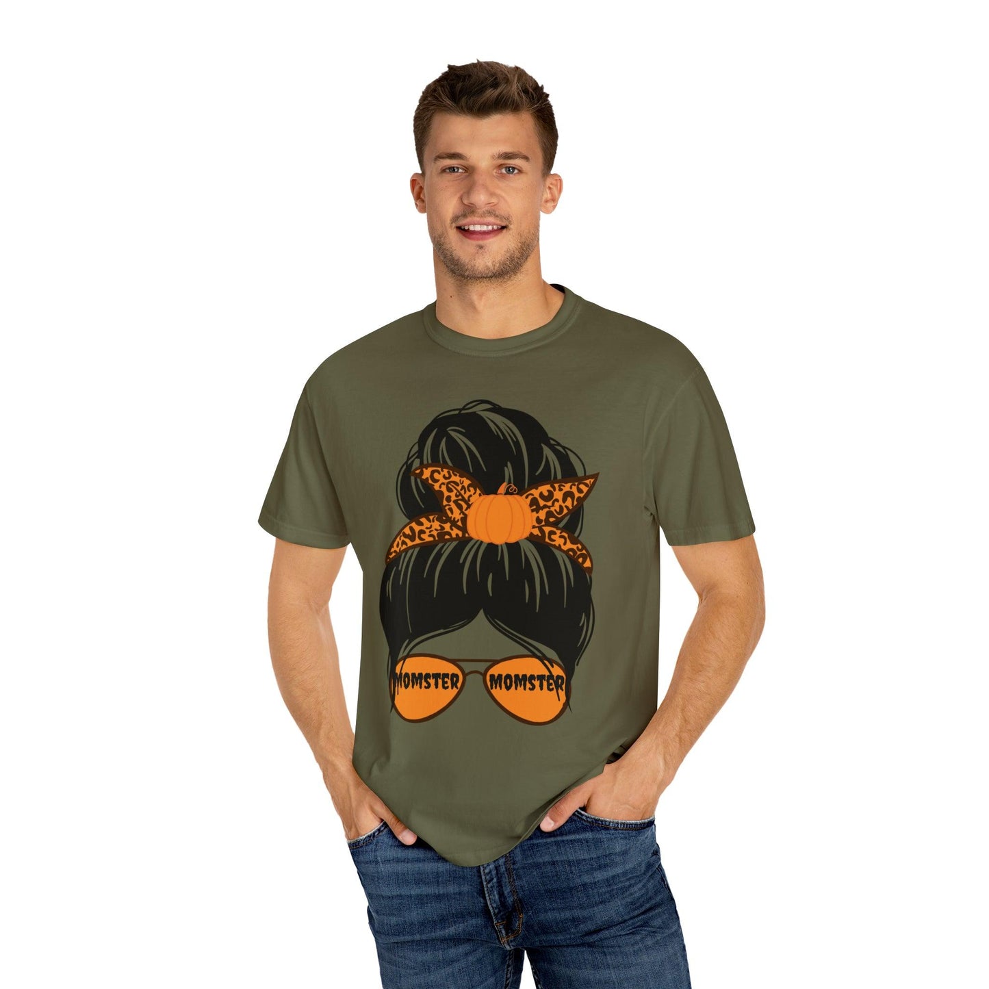 Leopard Print Retro Halloween Tshirt, Momster Shirt, Vintage Shirt Halloween Shirt Comfort color - Giftsmojo