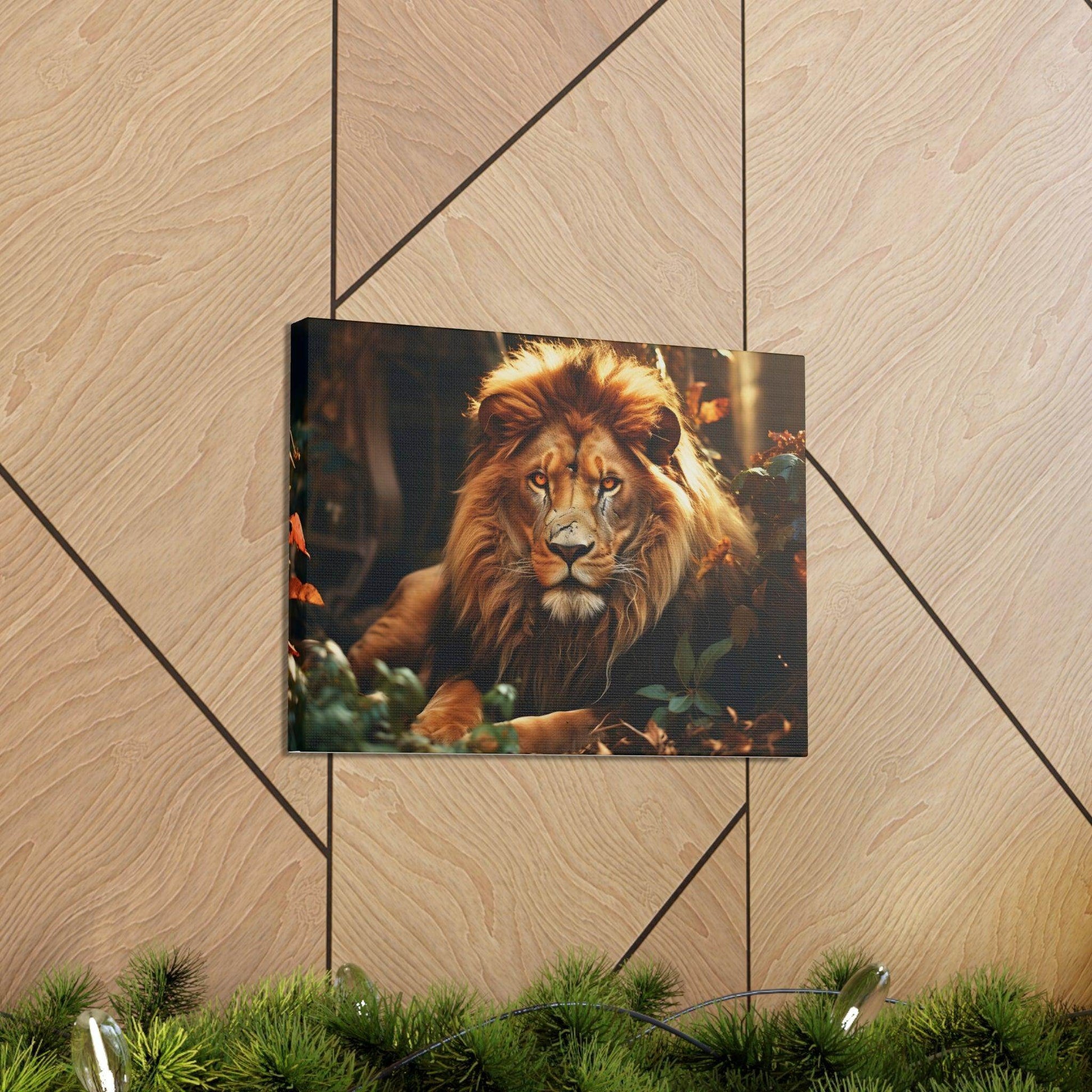 Lion In Nature Art Canvas Gallery Wraps Lion Print Large Canvas Art Animal Wall Art minimalist Wall Art Lover Gift - Giftsmojo
