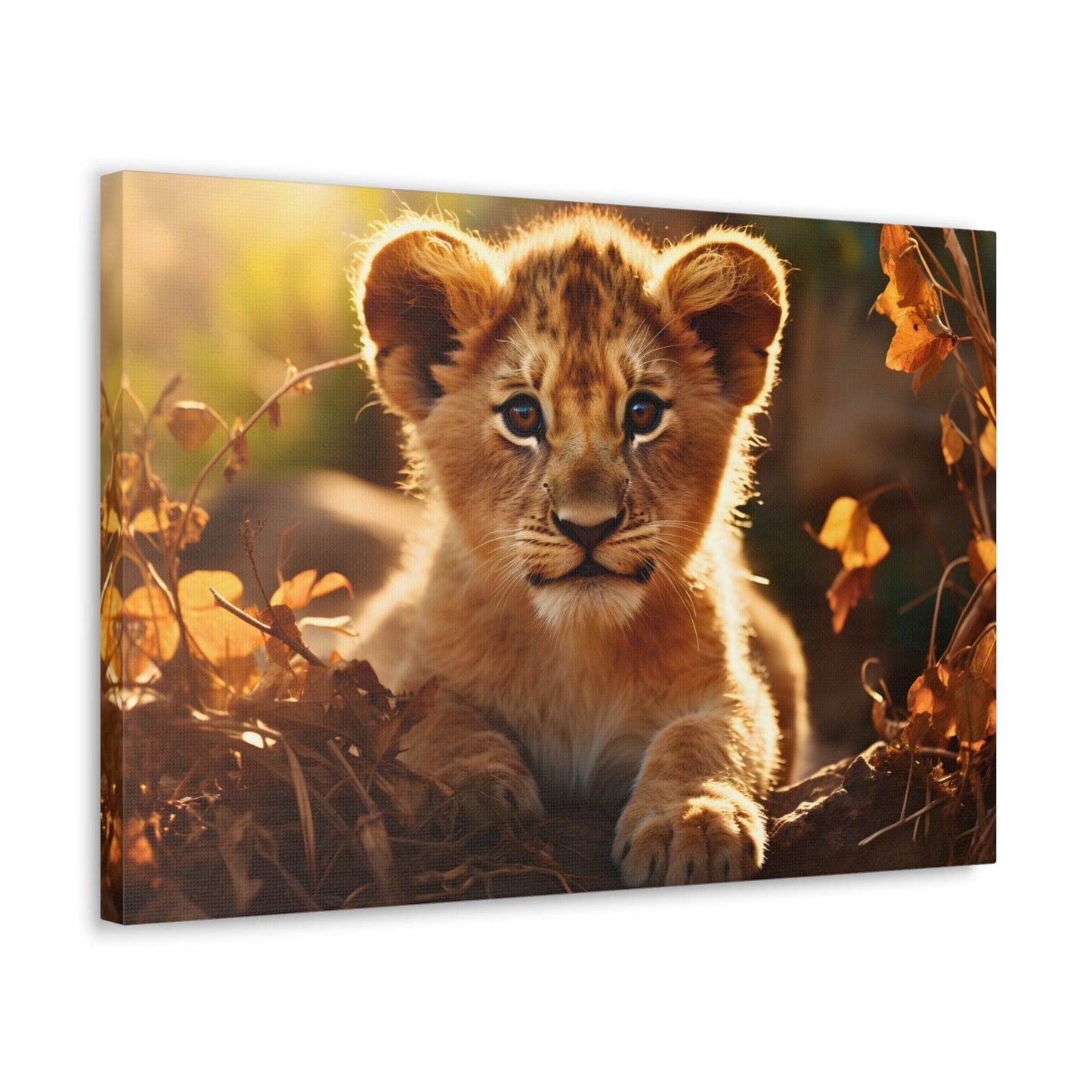 Baby Lion Cub Print Animal Nature Art Safari Nursery Canvas Gallery Wraps Baby Lion Print Large Canvas Art Animal Wall Art Lover Gift - Giftsmojo
