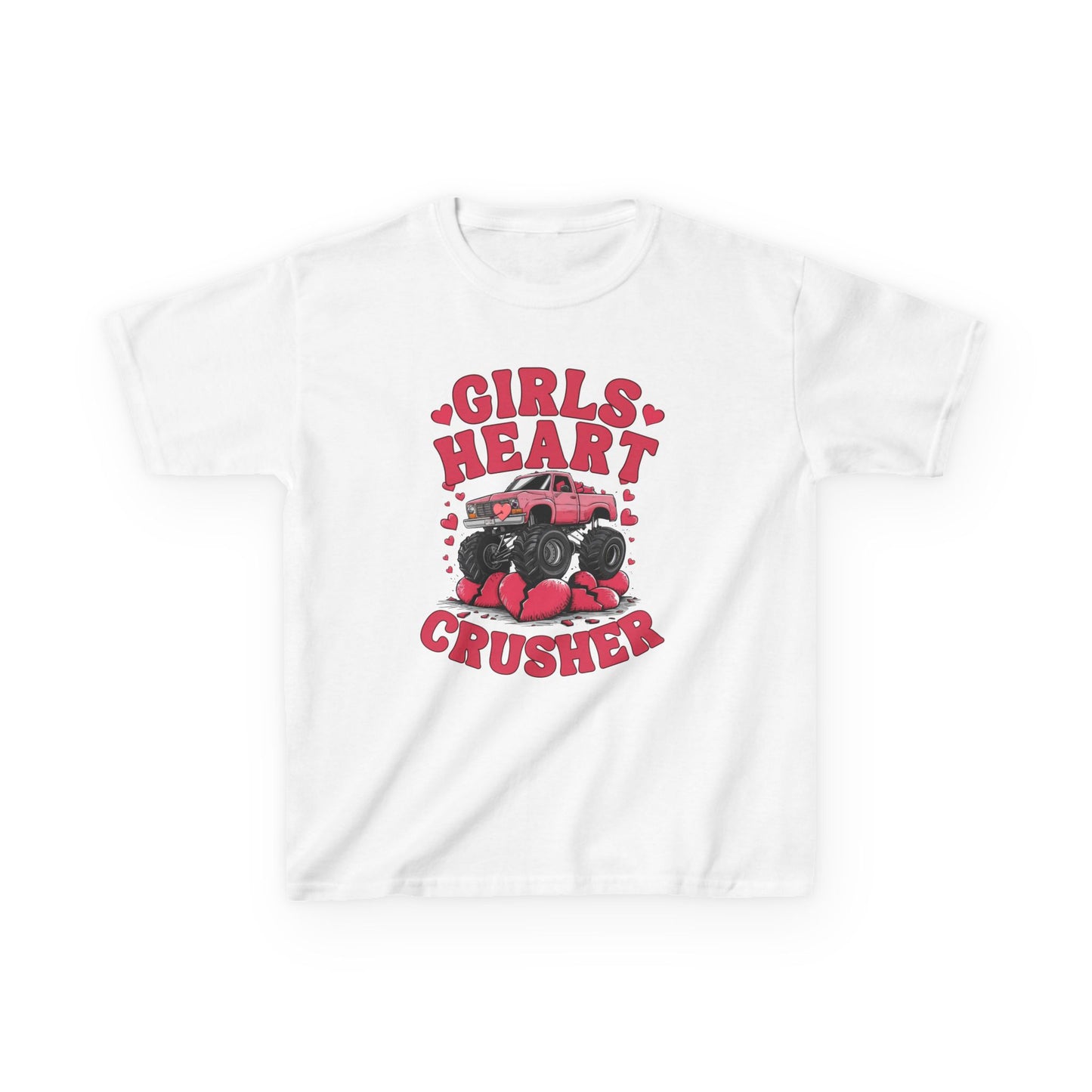 Girls Heart Crusher Kids Tee - Fun Heartfelt Graphic T-Shirt