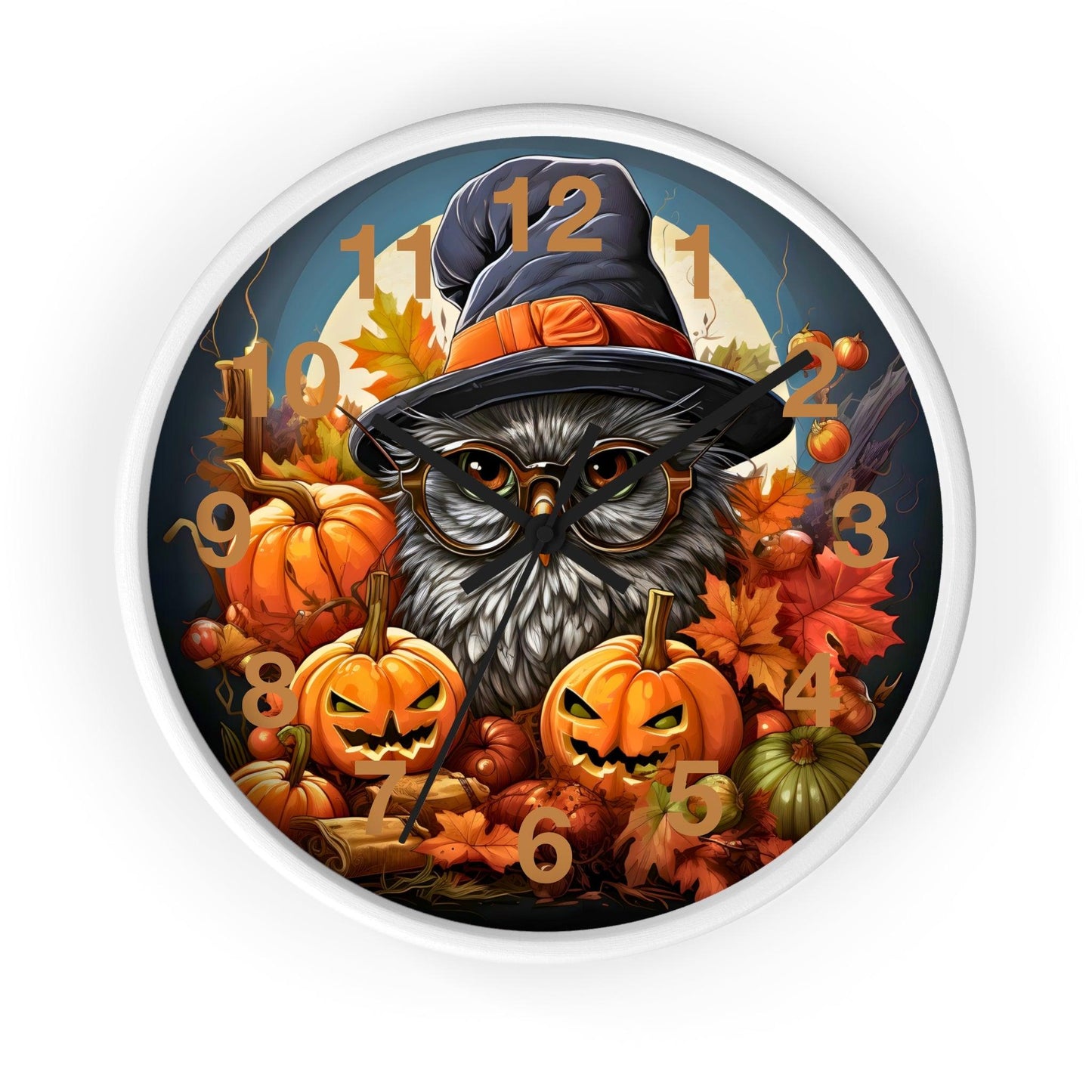 Happy HALLOTHANKSMAS Wall Clock Halloween Wall Clocks Thanksgiving Clock Fall Clock Christmas Decor