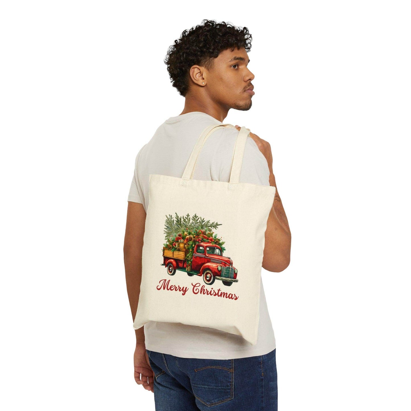 Christmas Tree Truck Bag Christmas Tote Bag Christmas Flower Totes Canvas Tote Bag Shopping Bag Gift For Women Totes Birthday Gift Bag Bridal Gift Tote Bag - Giftsmojo