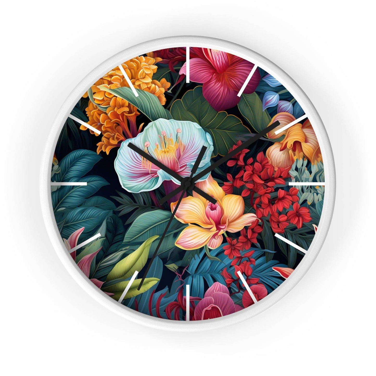 Wild Flower Wall Clock Flower Wall Clocks Home Clock Spring Clock Floral Clock Home Decor - Giftsmojo