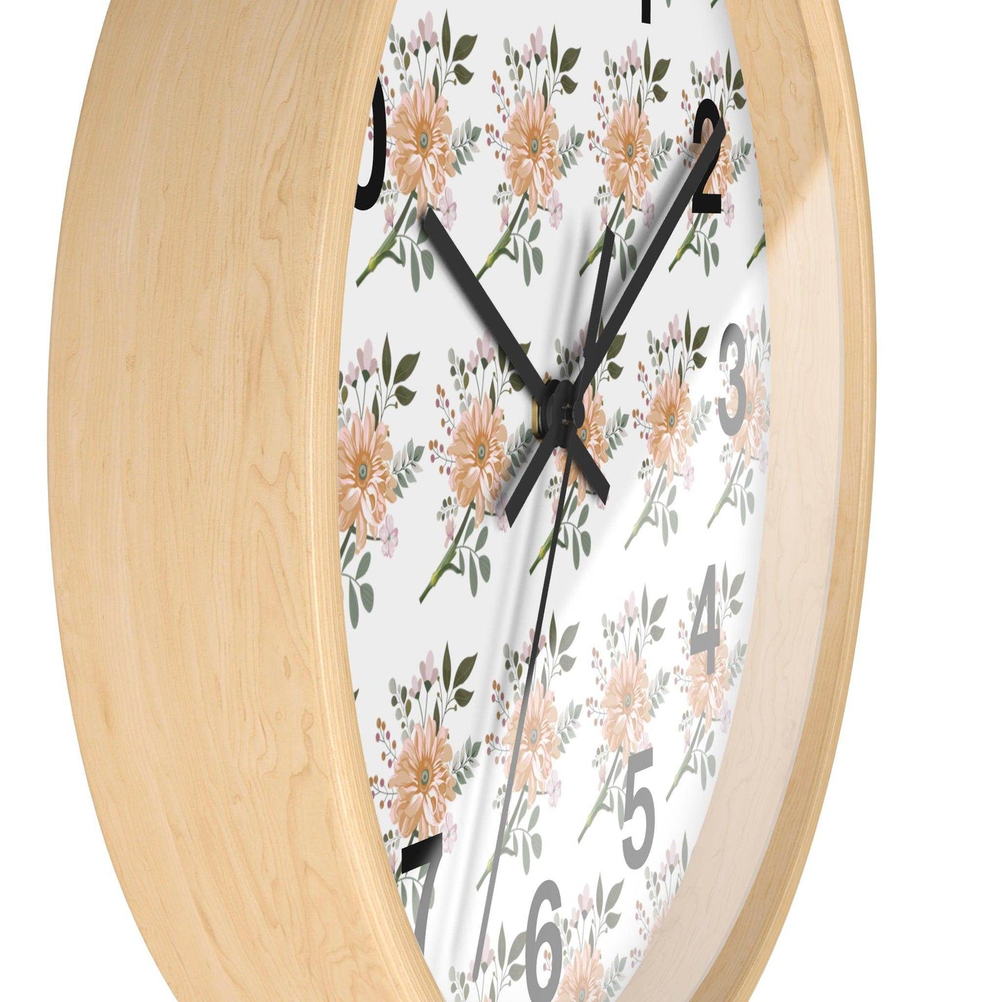 Flower wall clock, Wall clock. Floral Wall Clock, Home decor gift, House Warming gift, unique Gift, Mom gift - Giftsmojo