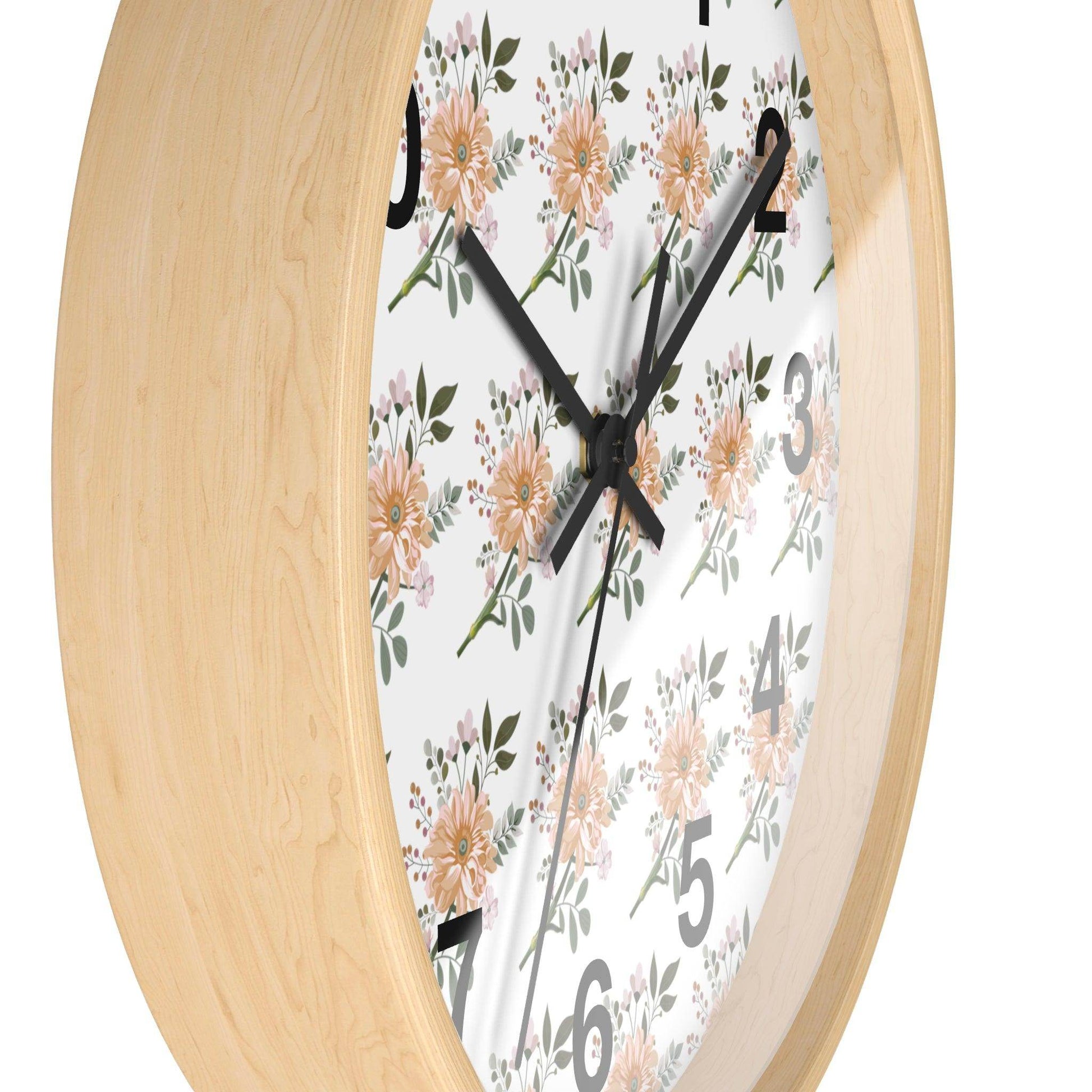 Flower wall clock, Wall clock. Floral Wall Clock, Home decor gift, House Warming gift, unique Gift, Mom gift - Giftsmojo