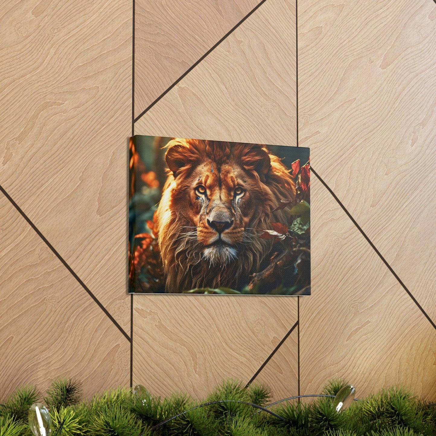 Lion In Nature Art Canvas Gallery Wraps Lion Print Large Canvas Art Animal Wall Art minimalist Wall Art Lover Gift - Giftsmojo