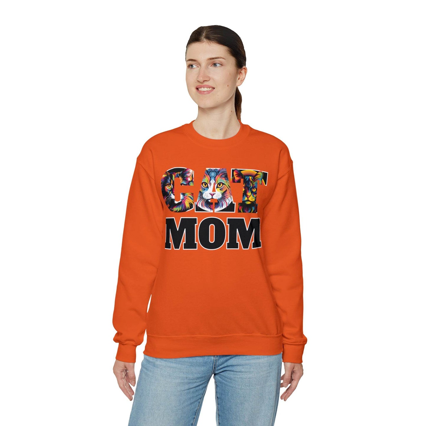 Cat Mom Sweatshirt Cat Sweatshirt Cat Crewneck Sweatshirt Cat Mom Gift Cat Lover Gift Cat Mama Shirt Cat Lover Sweater Animal Lover Gift - Giftsmojo