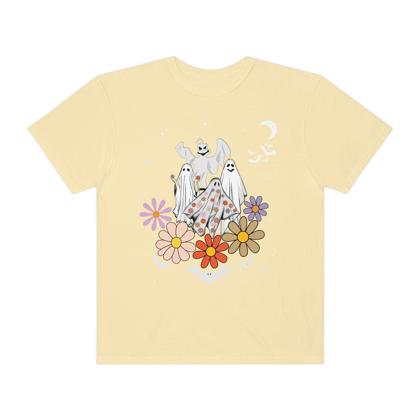 Floral Ghost Tshirt Retro Halloween Tshirt, Trick or Treat shirt, Vintage Shirt Halloween Shirt - Giftsmojo