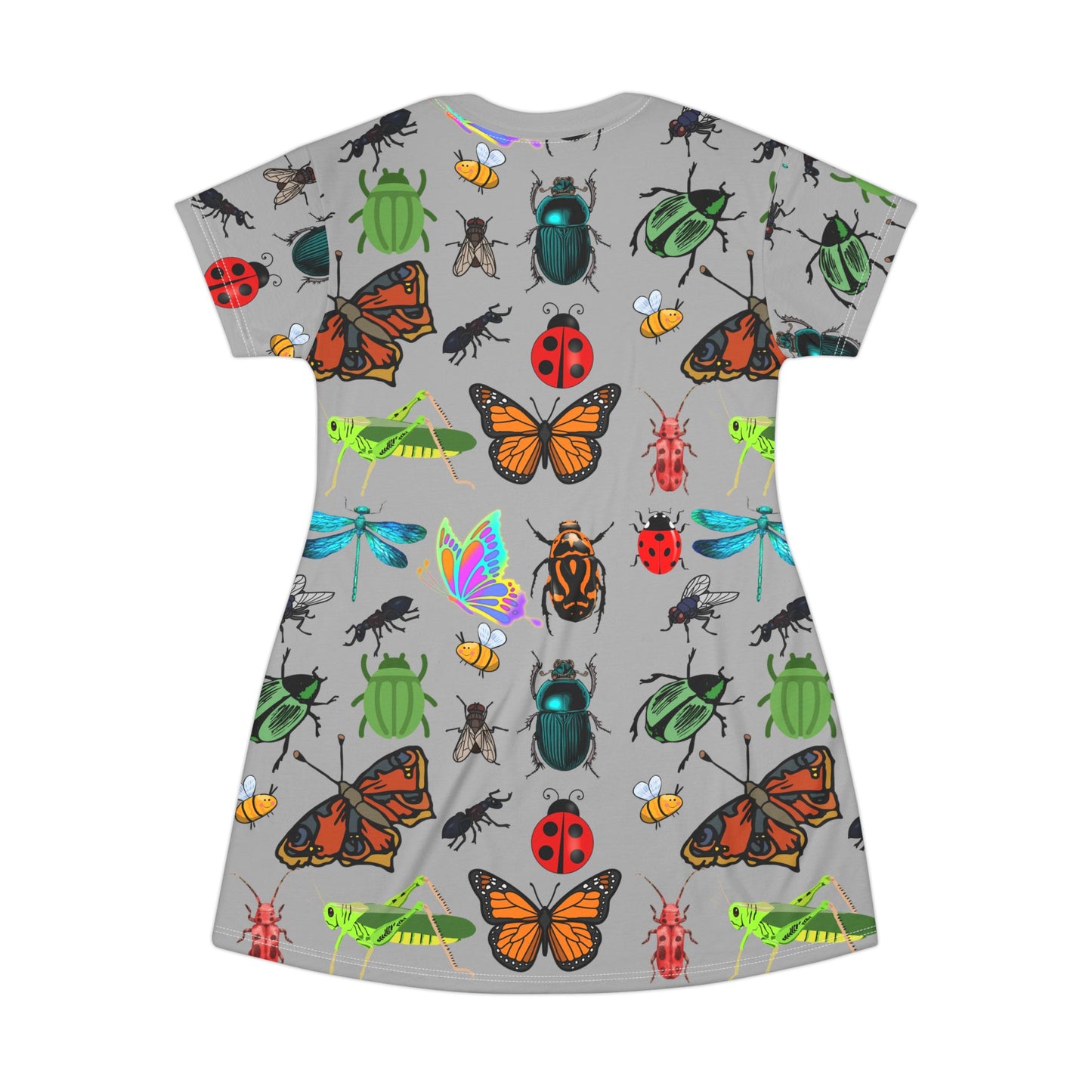 Bug T-Shirt Dress - Unique Insect Print