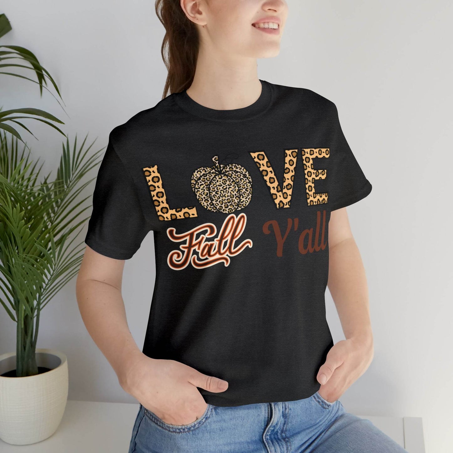 Leopard Print Love Fall Y'all Shirt, Pumpkin Shirt, Fall Shirt for Fall Lovers, Fall Gift - Giftsmojo