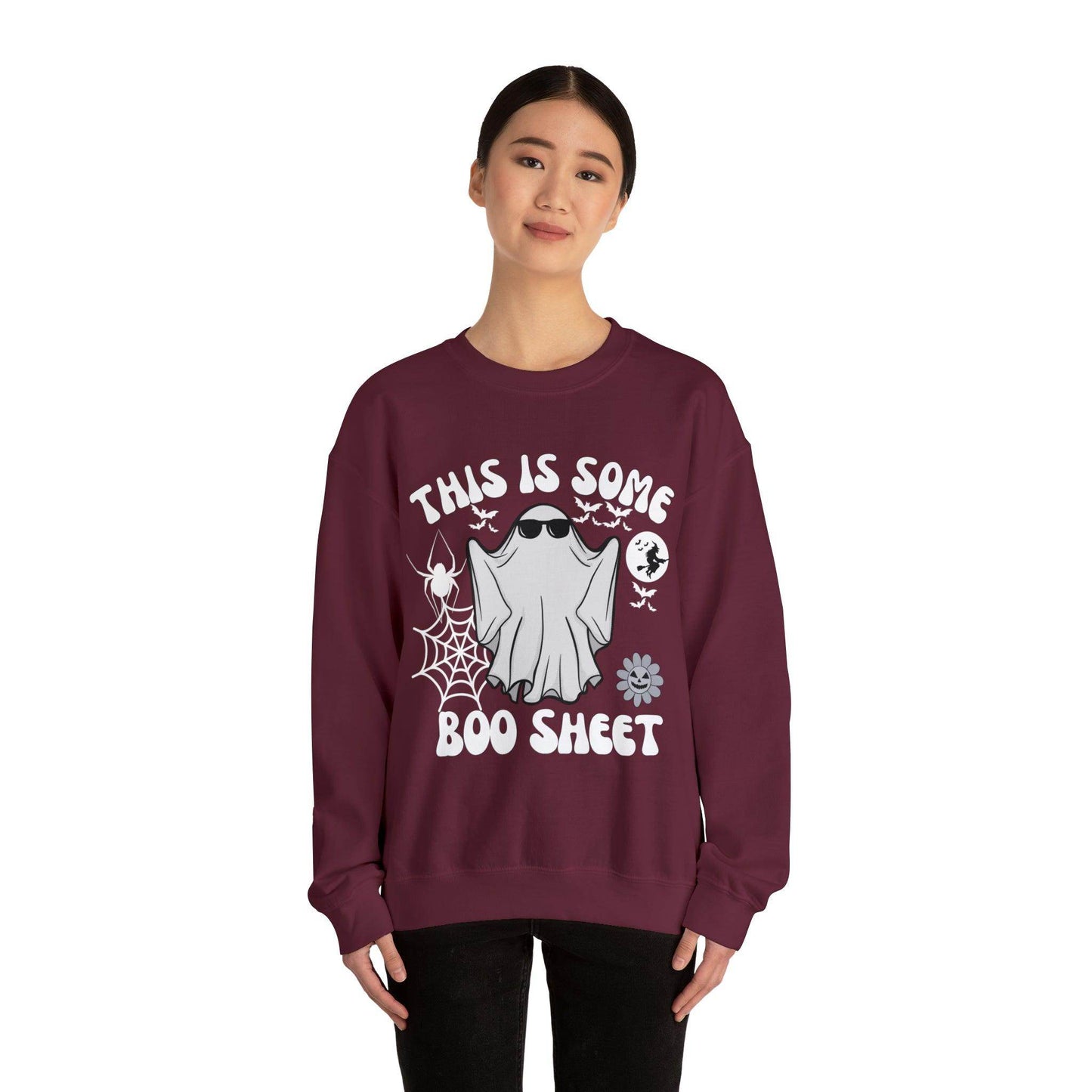 This Is Some Boo Sheet Ghost Sweatshirt Cute Ghost Sweatshirt Boo Ghost Sweatshirt Gift Shirt Funny Halloween Shirt Spooky Season Shirt - Giftsmojo