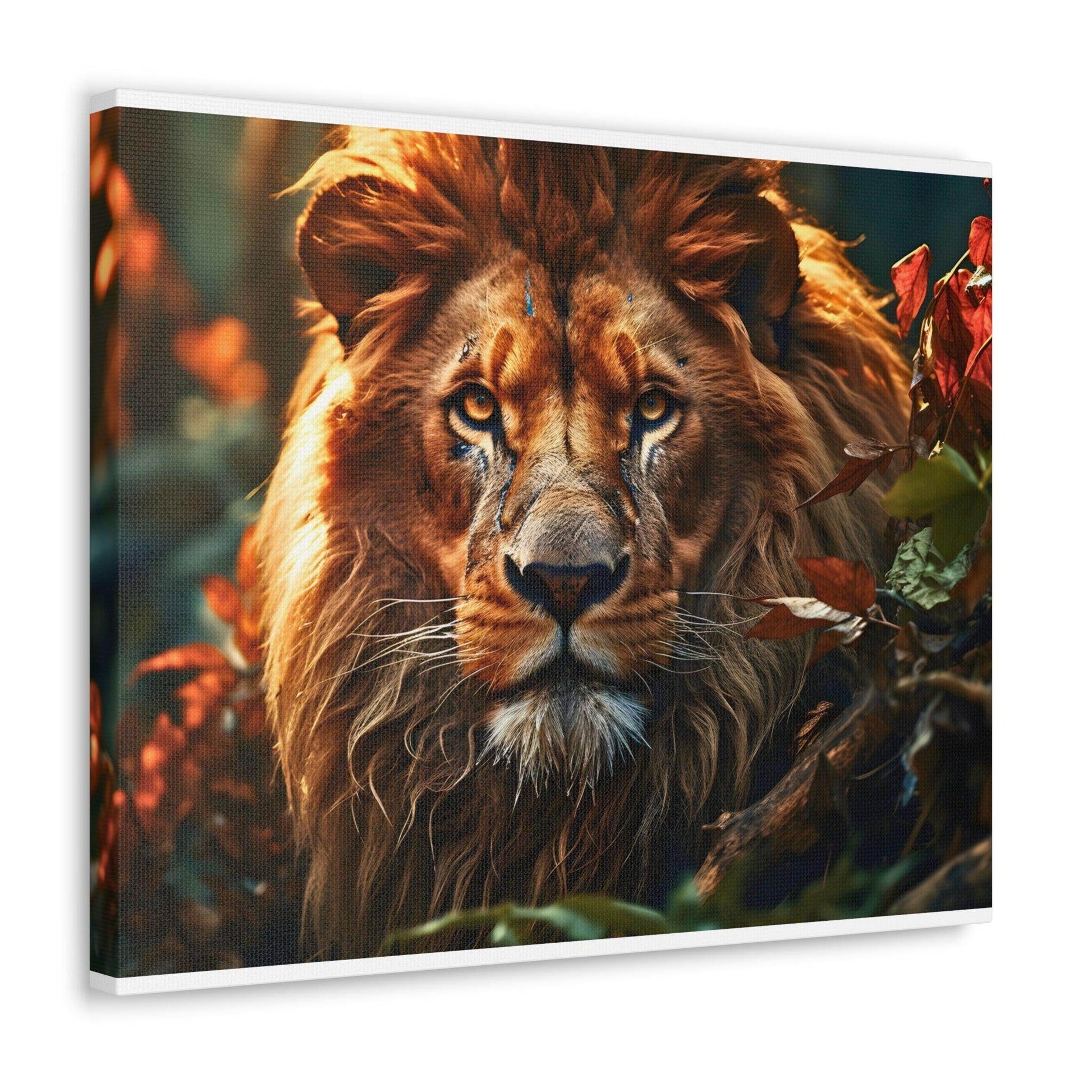 Lion In Nature Art Canvas Gallery Wraps Lion Print Large Canvas Art Animal Wall Art minimalist Wall Art Lover Gift - Giftsmojo