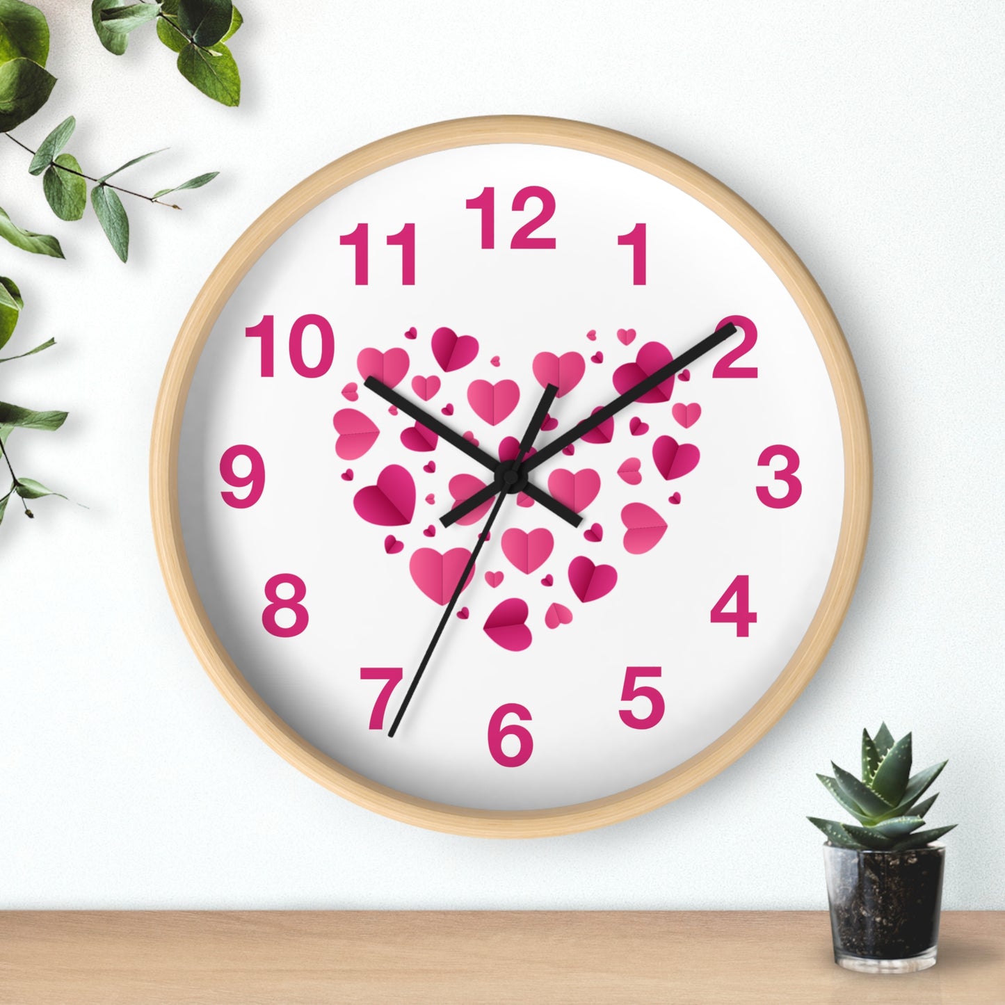 Hearts Wall Clock Love Clock, Romantic Home Decor Valentine's Day Gift Anniversary Gift