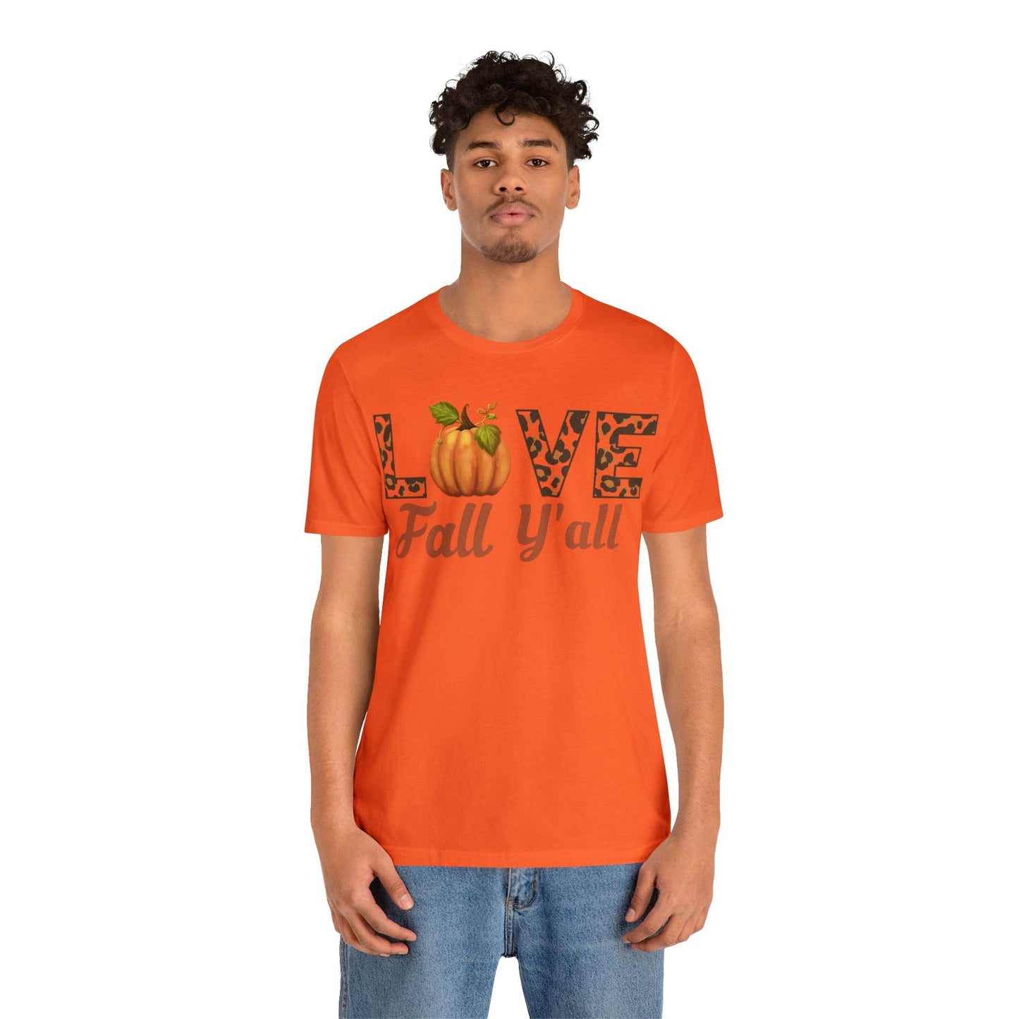 Leopard Print Love Fall Y'all Shirt, Pumpkin Shirt, Fall Shirt for Fall Lover, Fall gift - Giftsmojo