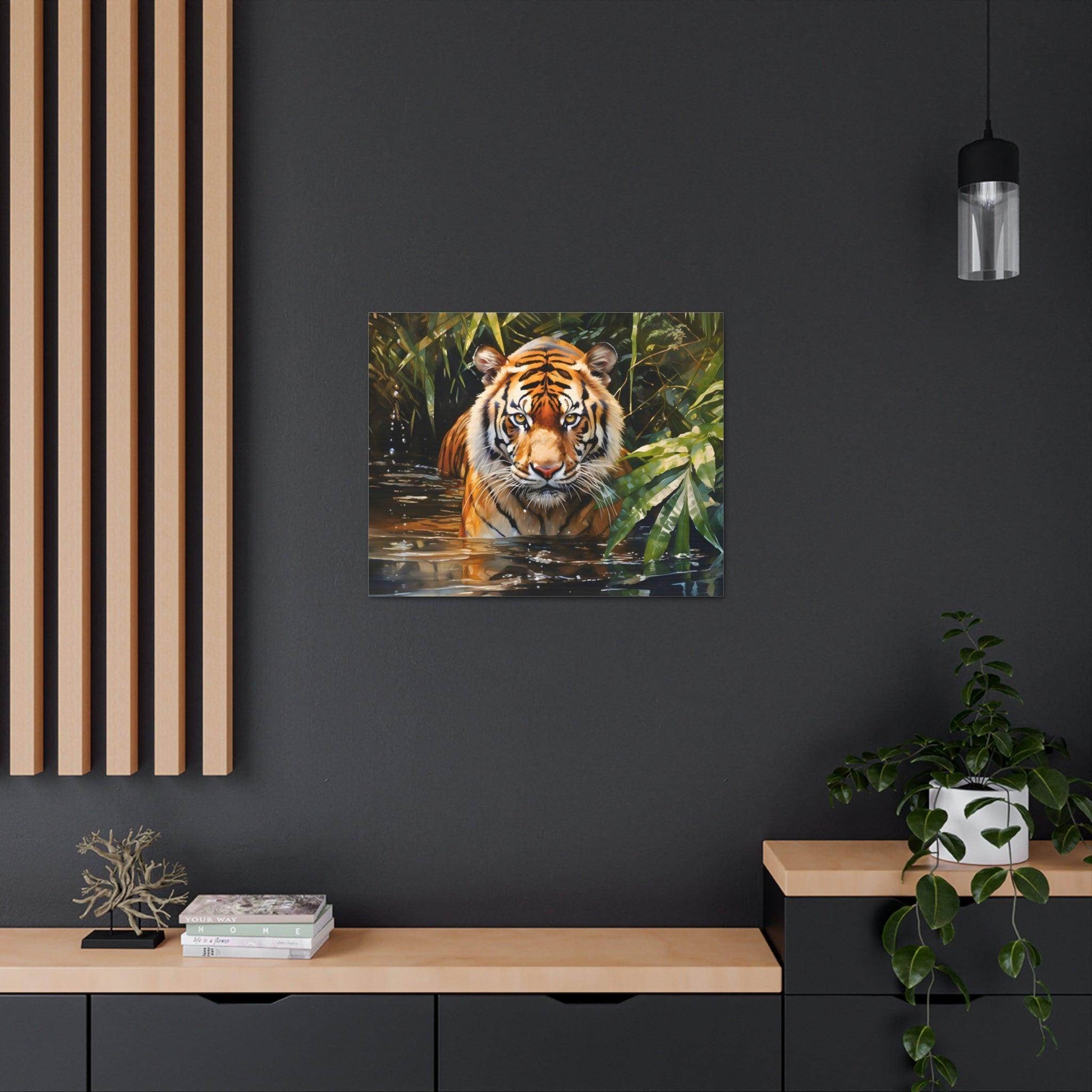 Watercolor Tiger In Nature Art Canvas Gallery Wraps Tiger Print Large Canvas Art Animal Wall Art minimalist Wall Art Lover Gift - Giftsmojo