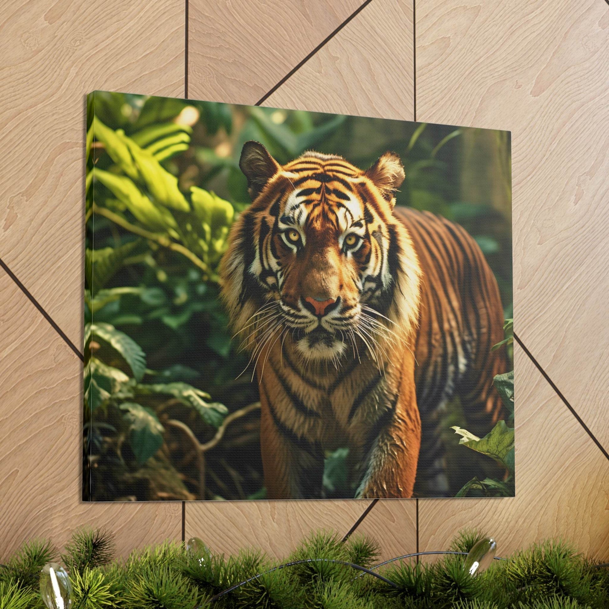 Tiger In Nature Art Canvas Gallery Wraps Tiger Print Large Canvas Art Animal Wall Art minimalist Wall Art Lover Gift - Giftsmojo