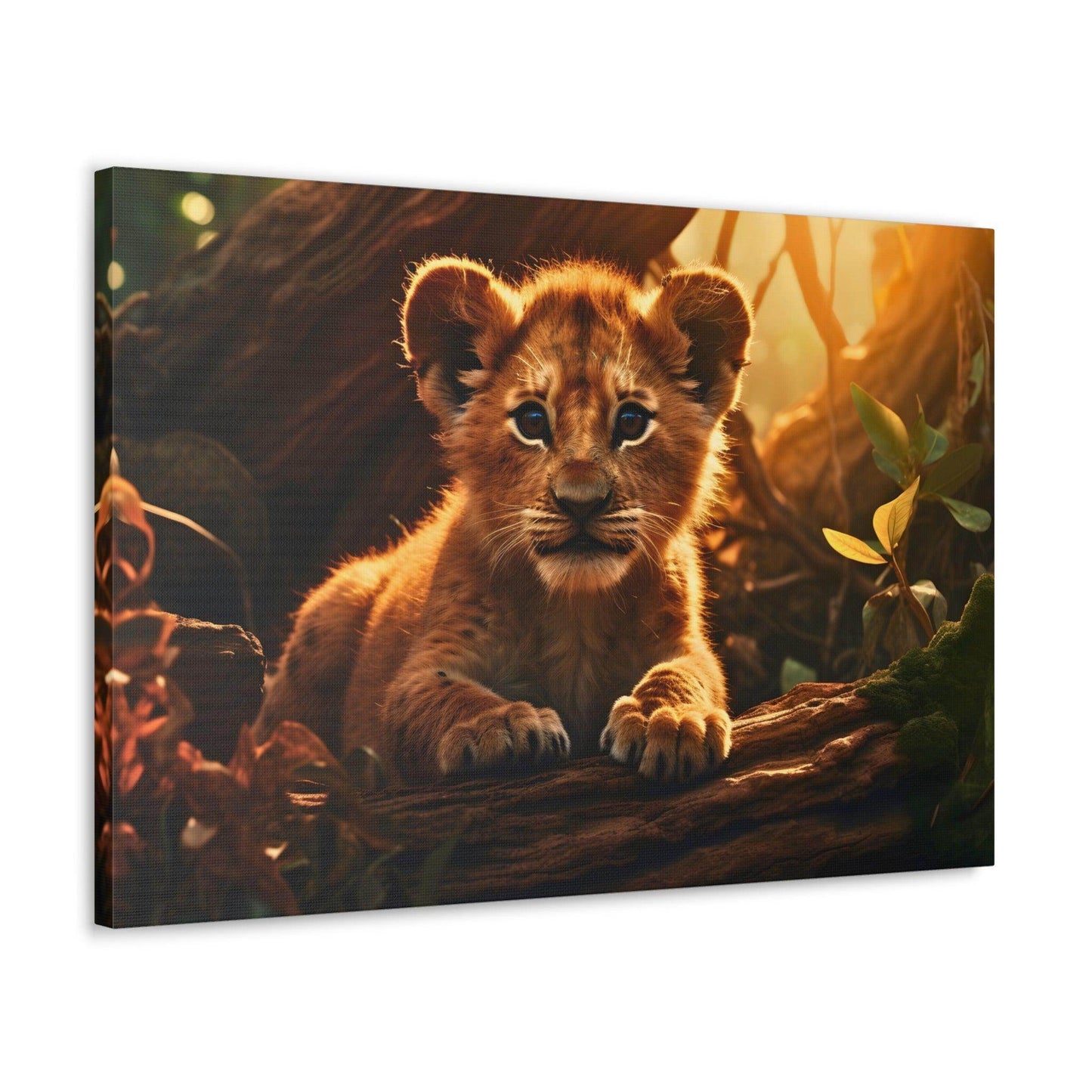 Baby Lion Cub Print Animal Nature Art Safari Nursery Canvas Gallery Wraps Baby Lion Print Large Canvas Art Animal Wall Art Lover Gift - Giftsmojo