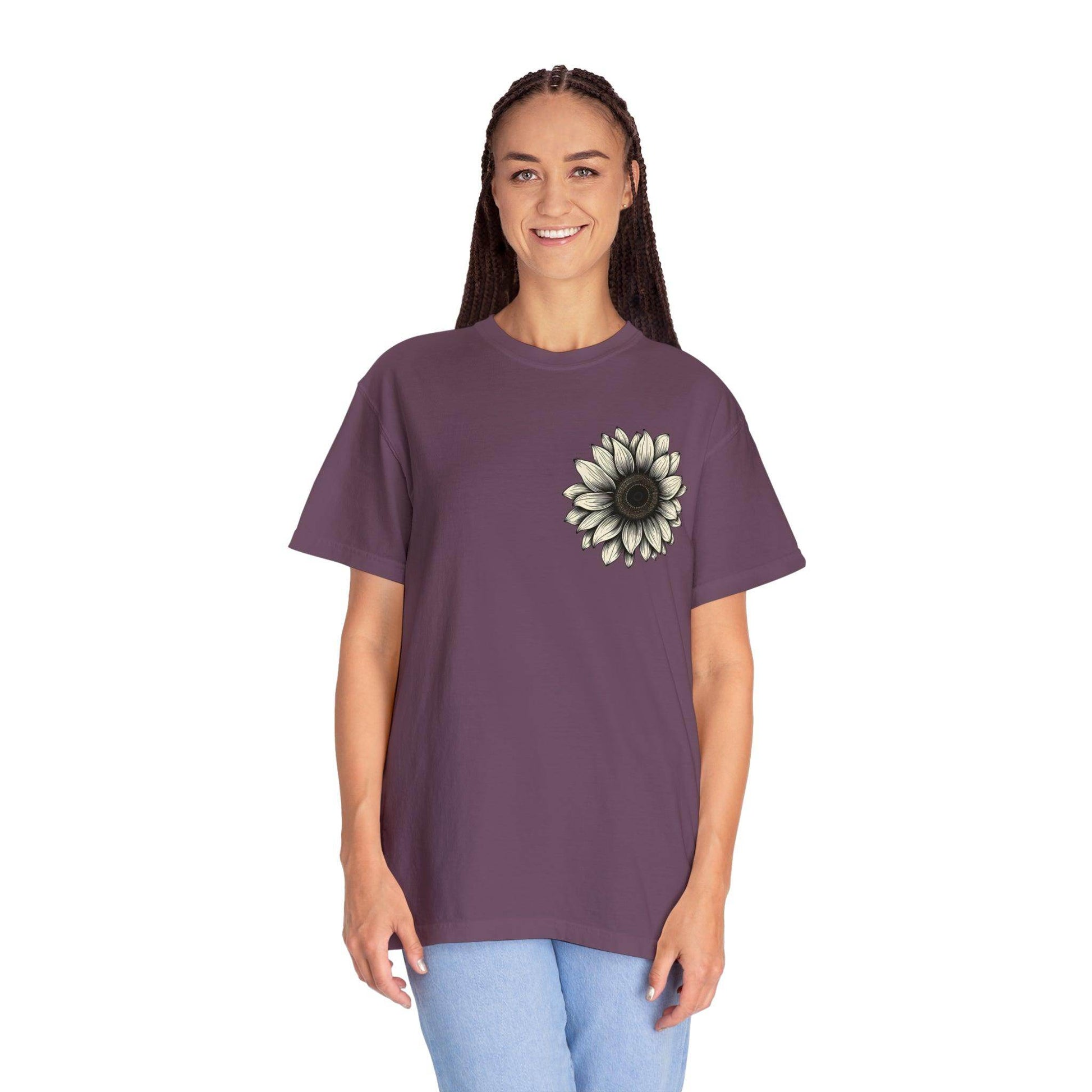 Women Sunflower Shirt Flower Shirt Aesthetic, Floral Graphic Tee Floral Shirt Flower T-shirt, Wild Flower Shirt Gift For Her Wildflower T-shirt - Giftsmojo