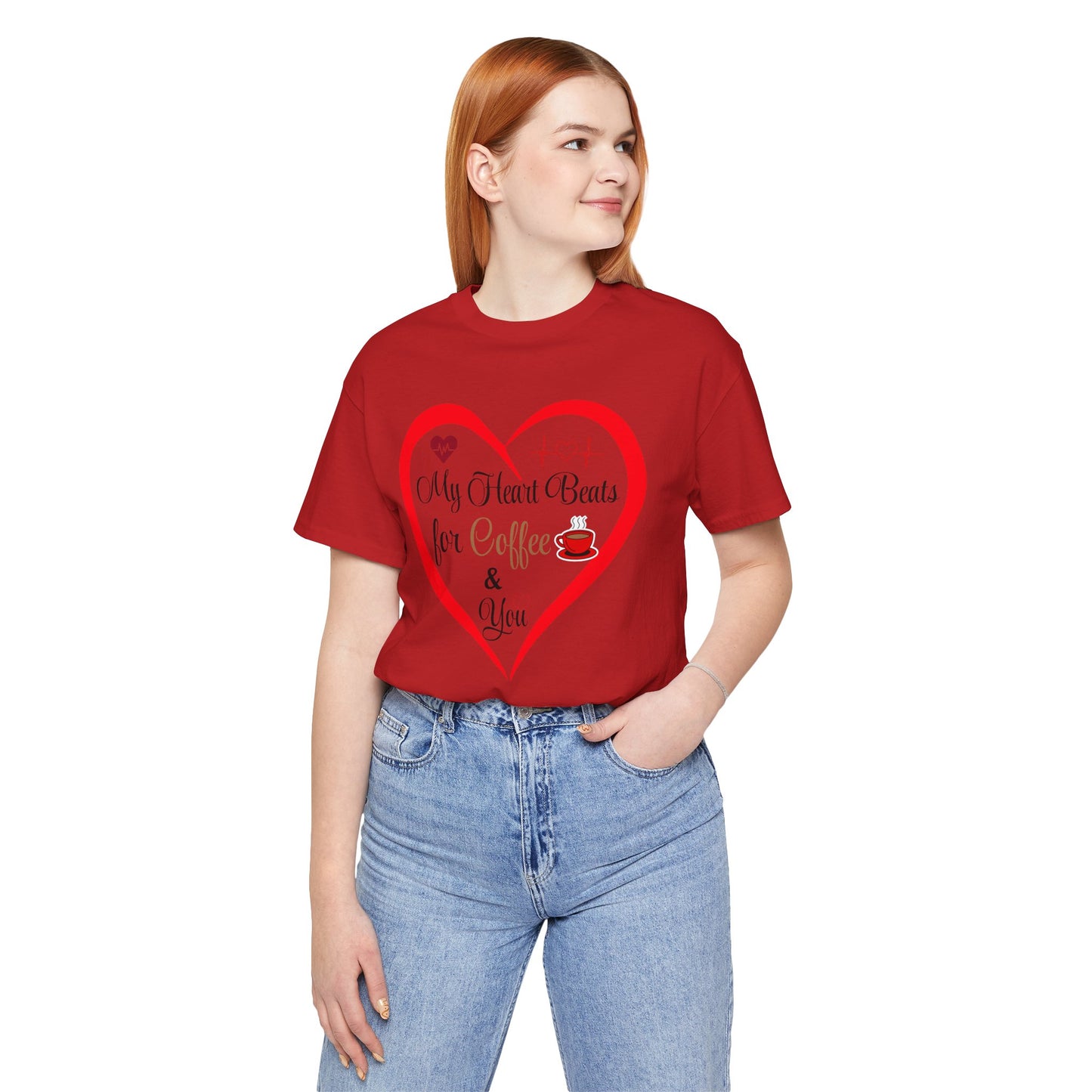 Coffee Lover Unisex Tee - My Heart Beats Design