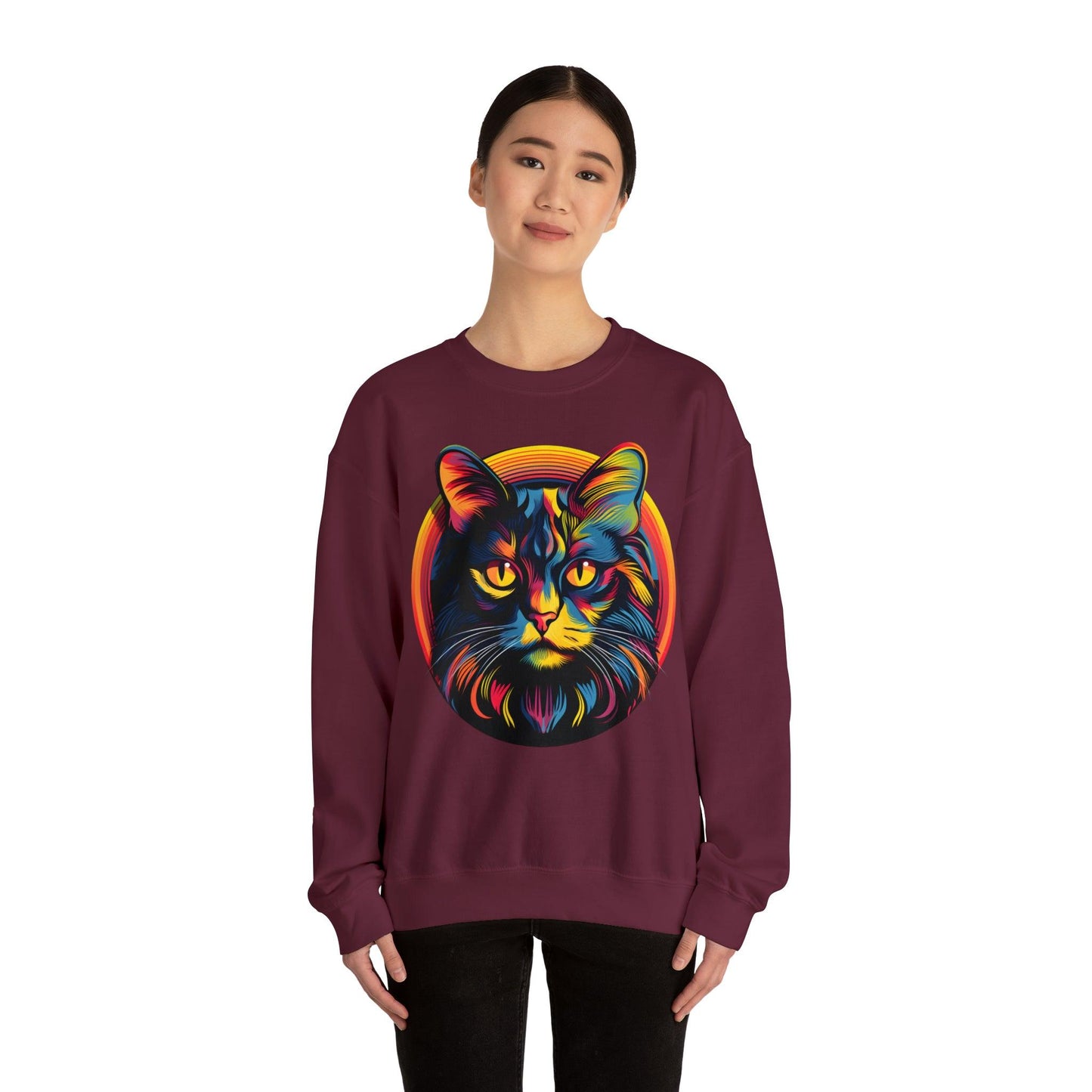 Vintage Cat Lover Sweater Retro Cat Sweatshirt Animal Lover Gift Cat Mom Gift Cat Lover Gift Cat Mom Sweatshirt Cat Crewneck Sweatshirt - Giftsmojo