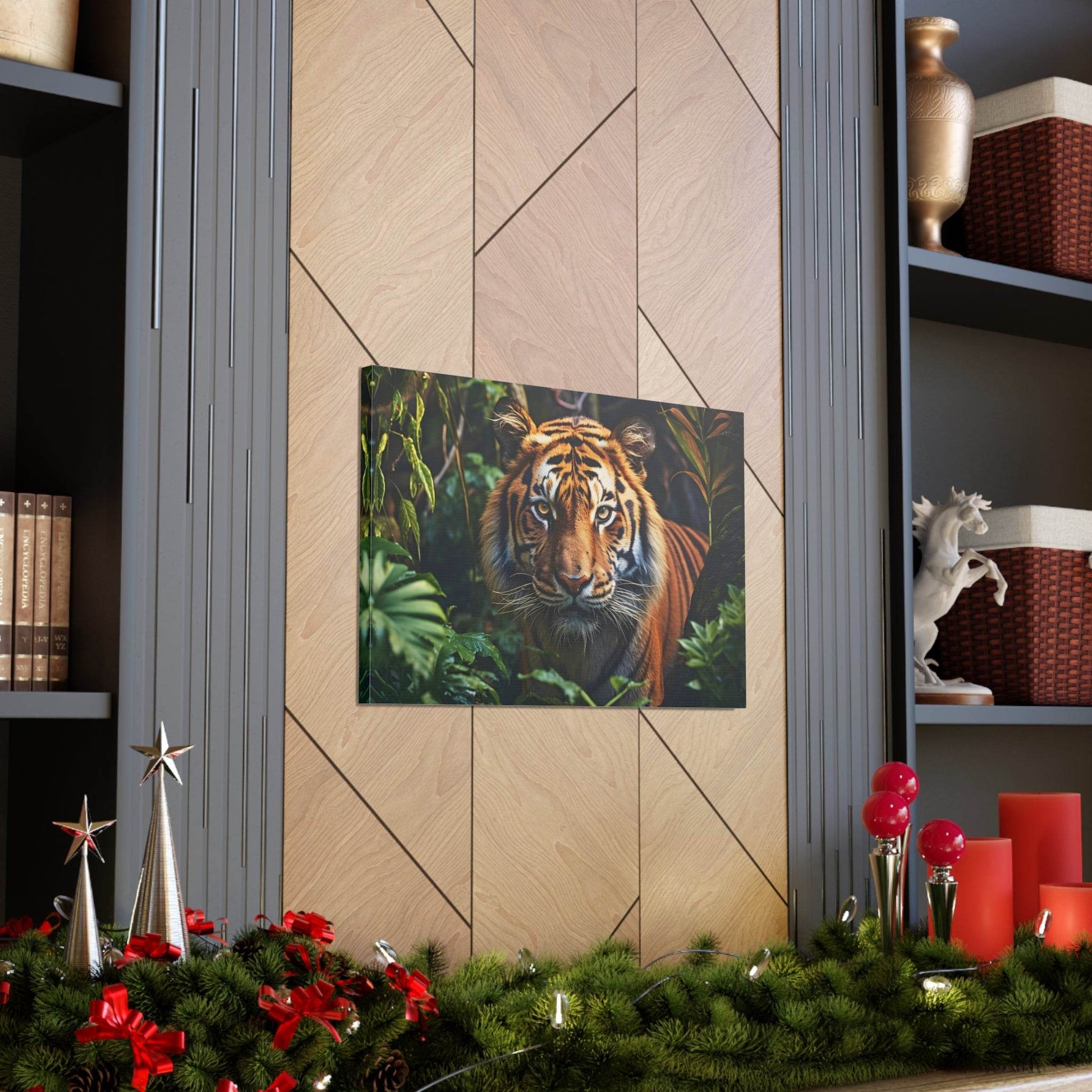 Tiger In Nature Art Canvas Gallery Wraps Tiger Print Large Canvas Art Animal Wall Art minimalist Wall Art Lover Gift - Giftsmojo