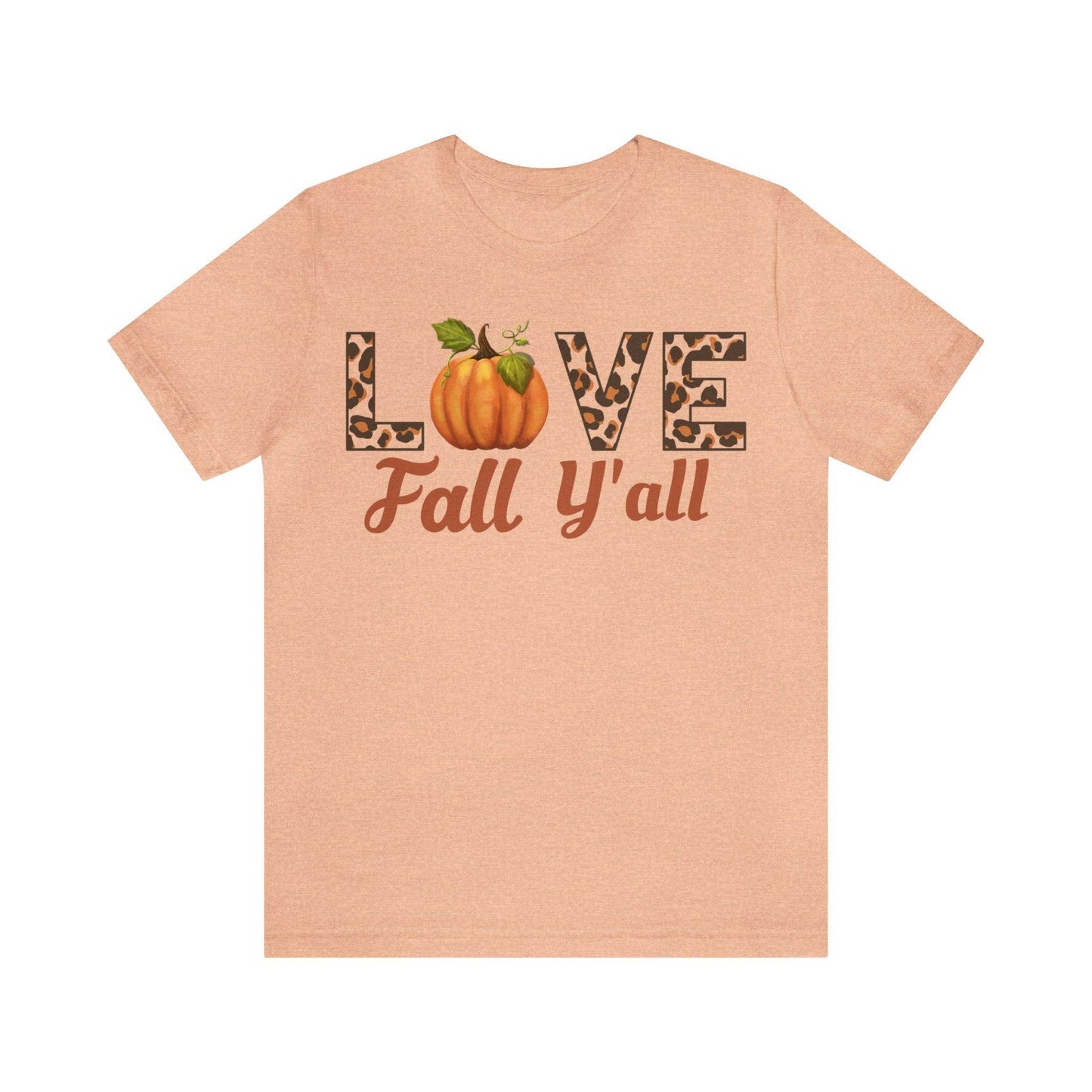 Leopard Print Love Fall Y'all Shirt, Pumpkin Shirt, Fall Shirt for Fall Lover, Fall gift - Giftsmojo