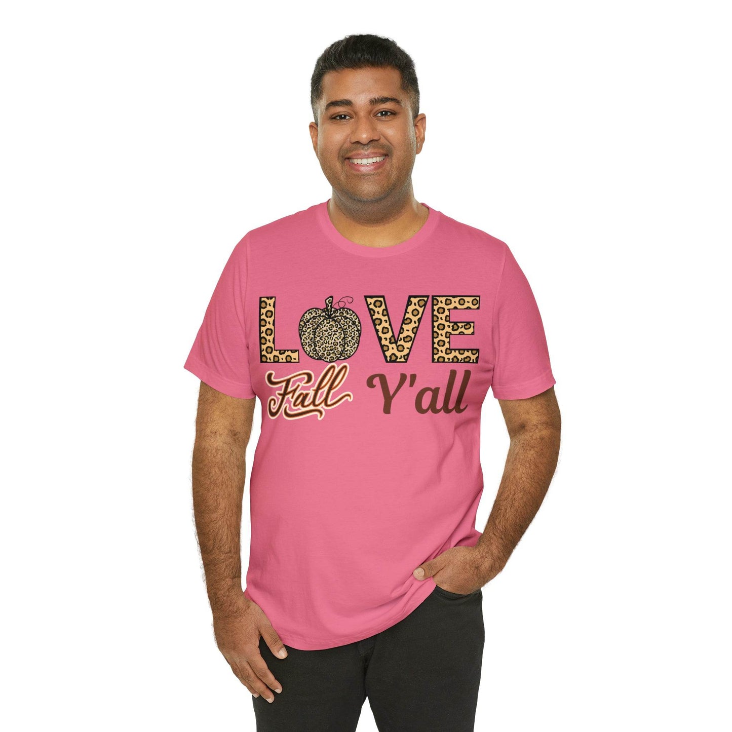 Leopard Print Love Fall Y'all Shirt, Pumpkin Shirt, Fall Shirt for Fall Lovers, Fall Gift - Giftsmojo