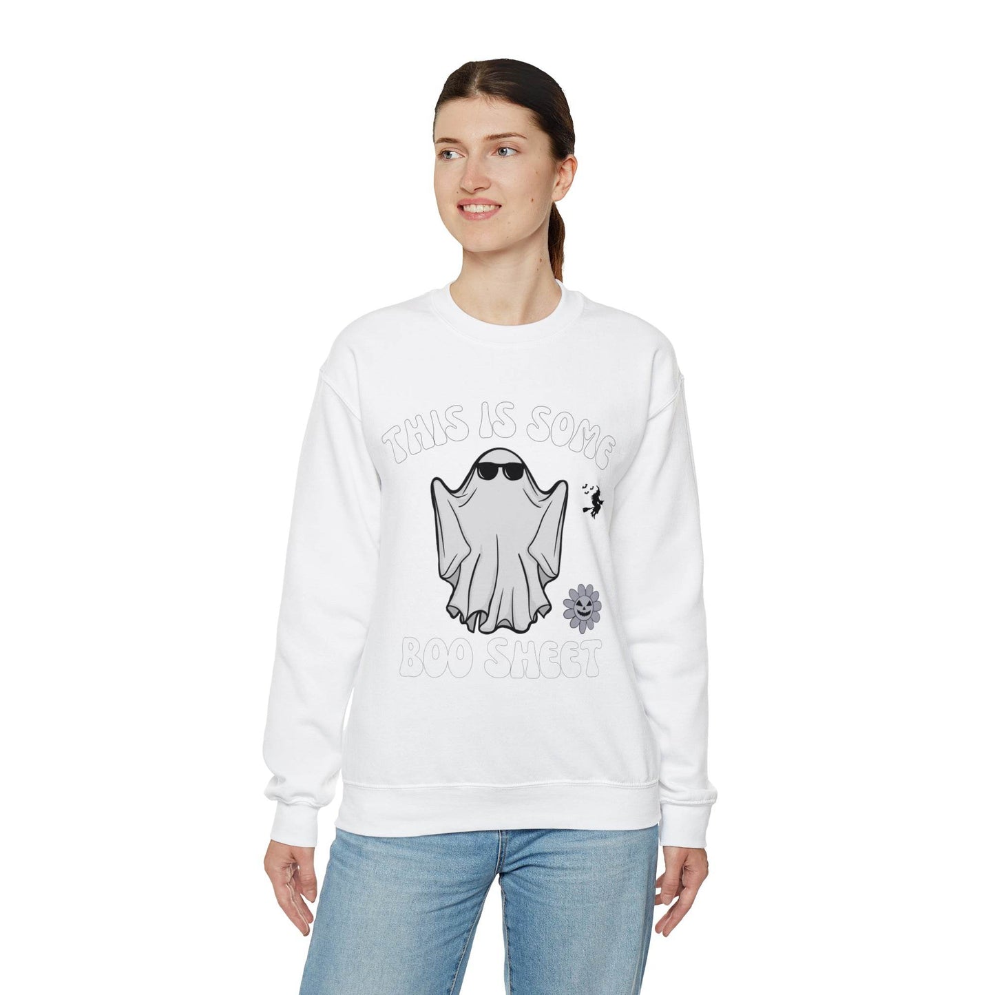 This Is Some Boo Sheet Ghost Sweatshirt Cute Ghost Sweatshirt Boo Ghost Sweatshirt Gift Shirt Funny Halloween Shirt Spooky Season Shirt - Giftsmojo