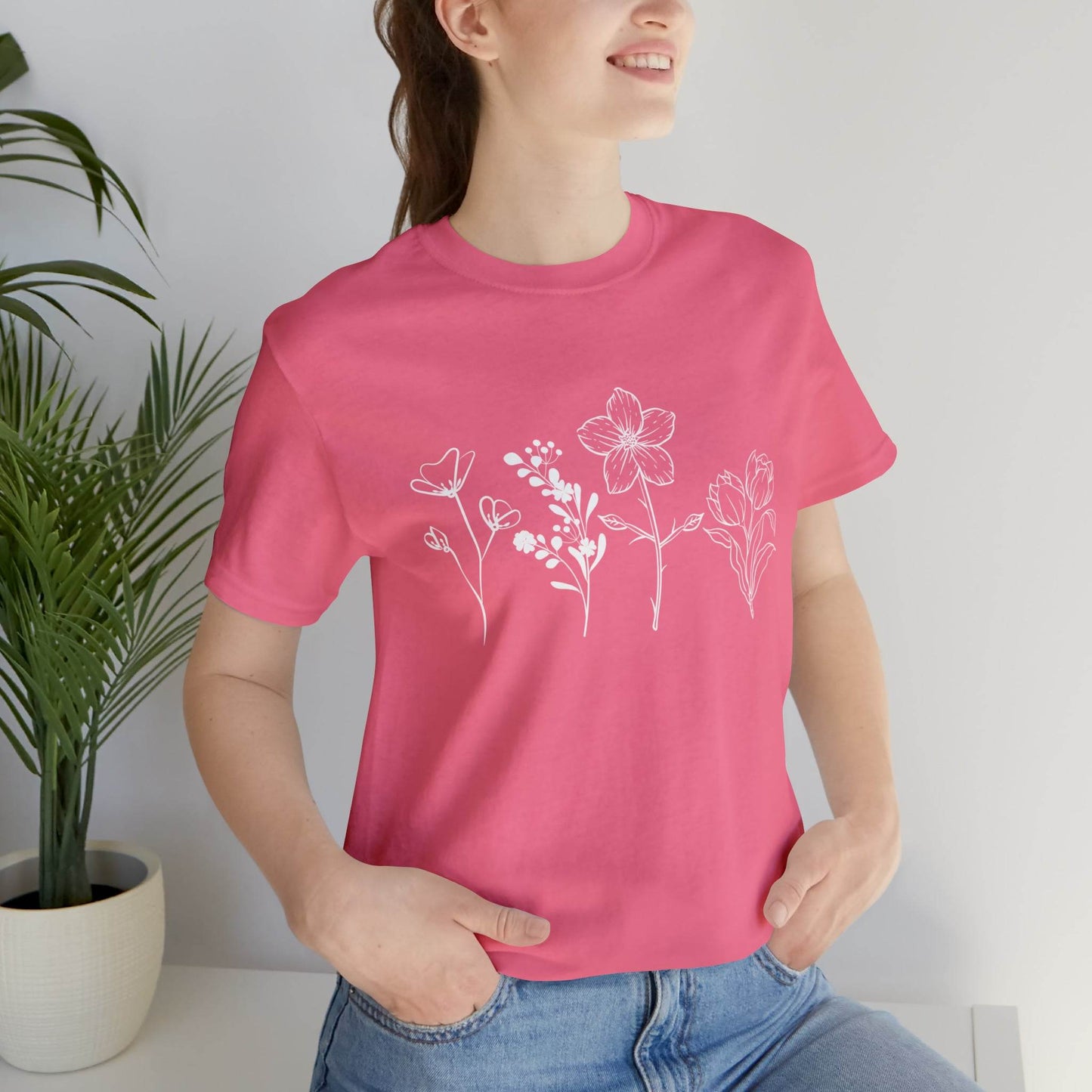 Wildflower Tshirt, Wild Flowers Shirt, Floral Tshirt, Flower Shirt, Gift for Women, Ladies Shirts, Best Friend Gift, Plant Mom shirt Garden - Giftsmojo