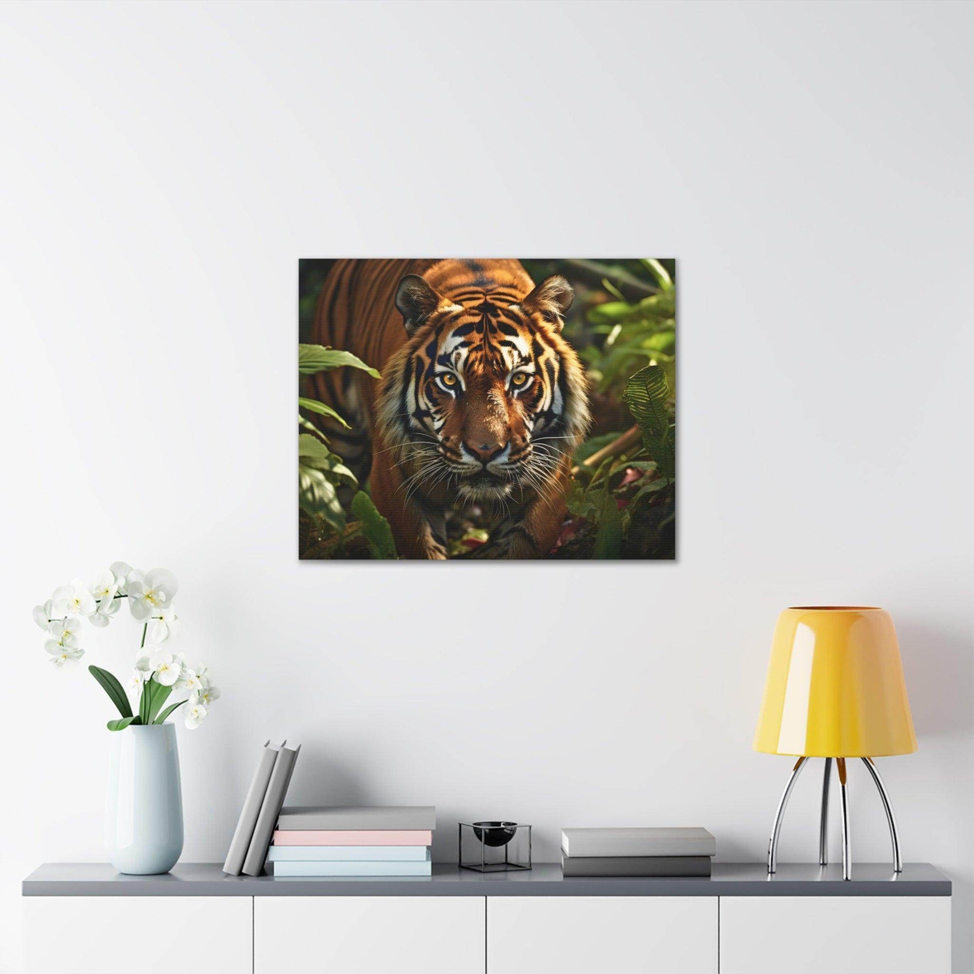 Tiger In Nature Art Canvas Gallery Wraps Tiger Print Large Canvas Art Animal Wall Art minimalist Wall Art Lover Gift - Giftsmojo