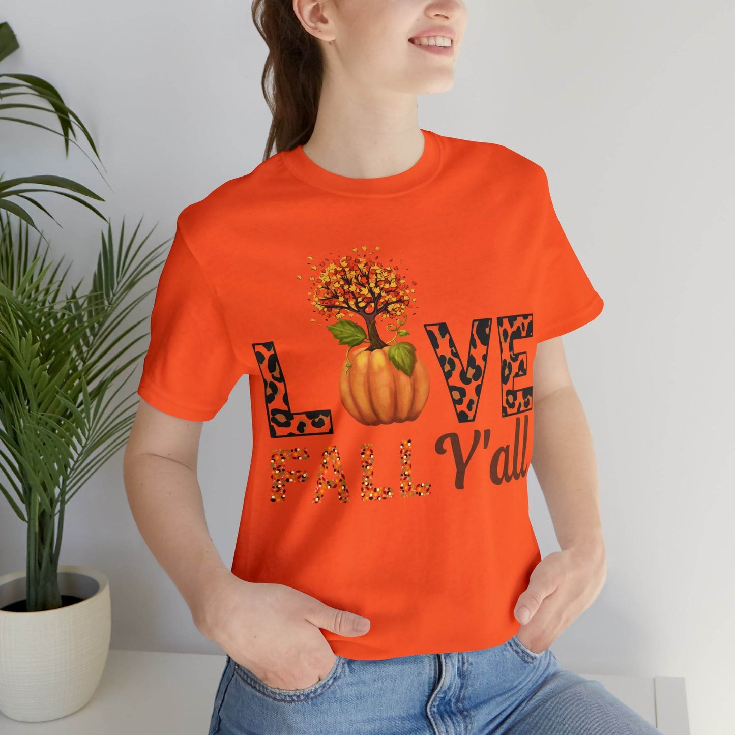 Leopard Print Love Fall Y'all shirt, Autumn Shirt, Fall shirt, Fall Gift - Giftsmojo