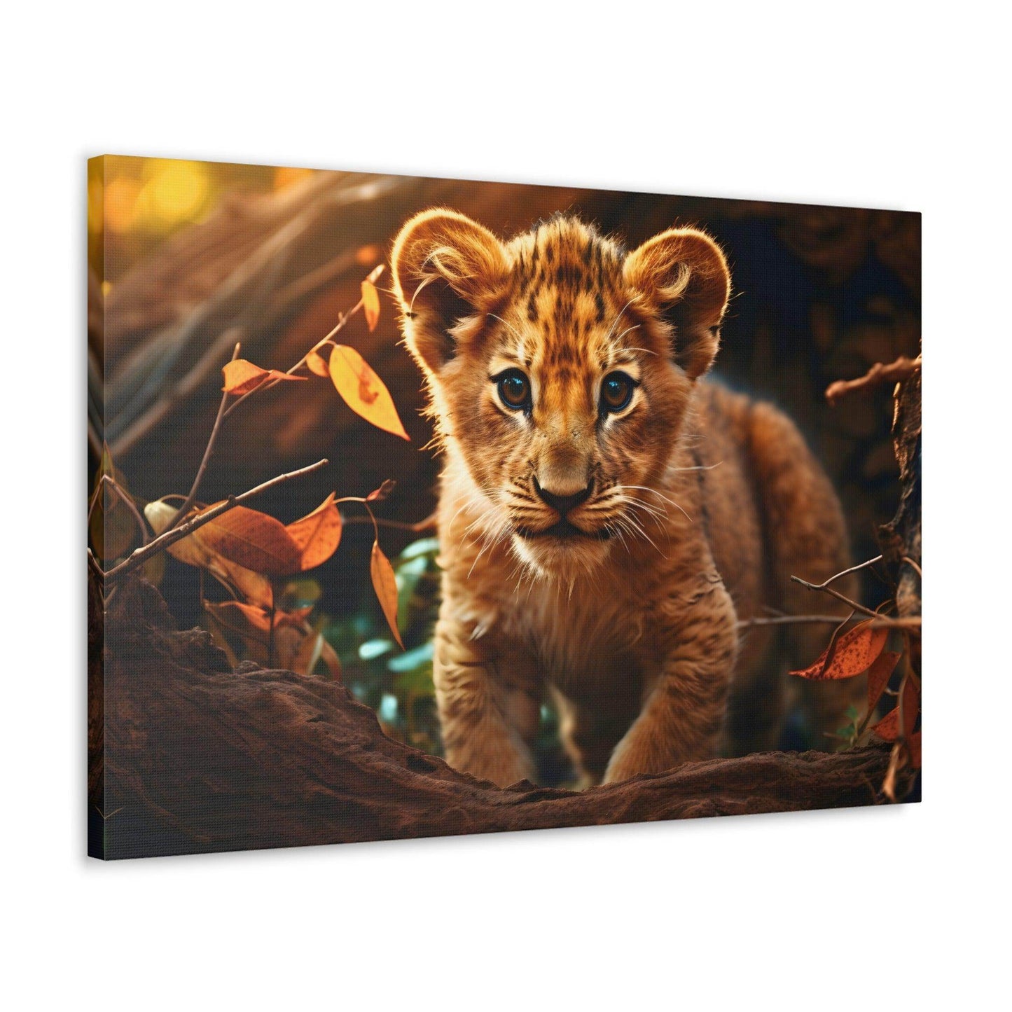 Baby Lion Cub Print Animal Nature Art Safari Nursery Canvas Gallery Wraps Baby Lion Print Large Canvas Art Animal Wall Art Lover Gift - Giftsmojo