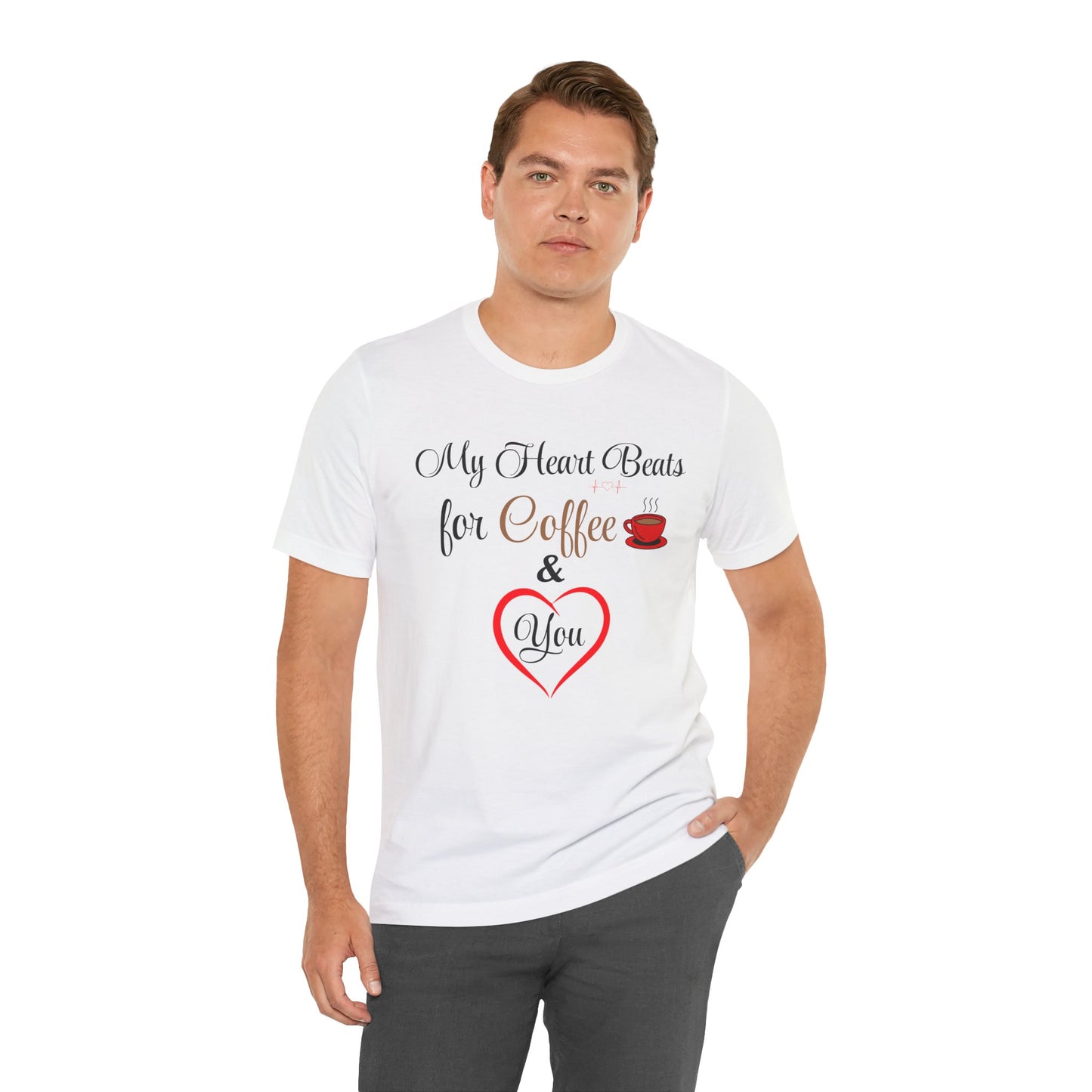 Coffee Lover Unisex Tee - My Heart Beats Design