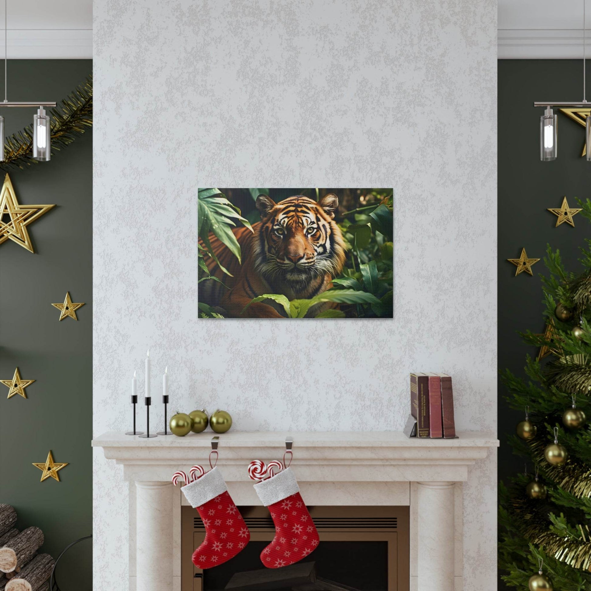 Tiger In Nature Art Canvas Gallery Wraps Tiger Print Large Canvas Art Animal Wall Art minimalist Wall Art Lover Gift - Giftsmojo