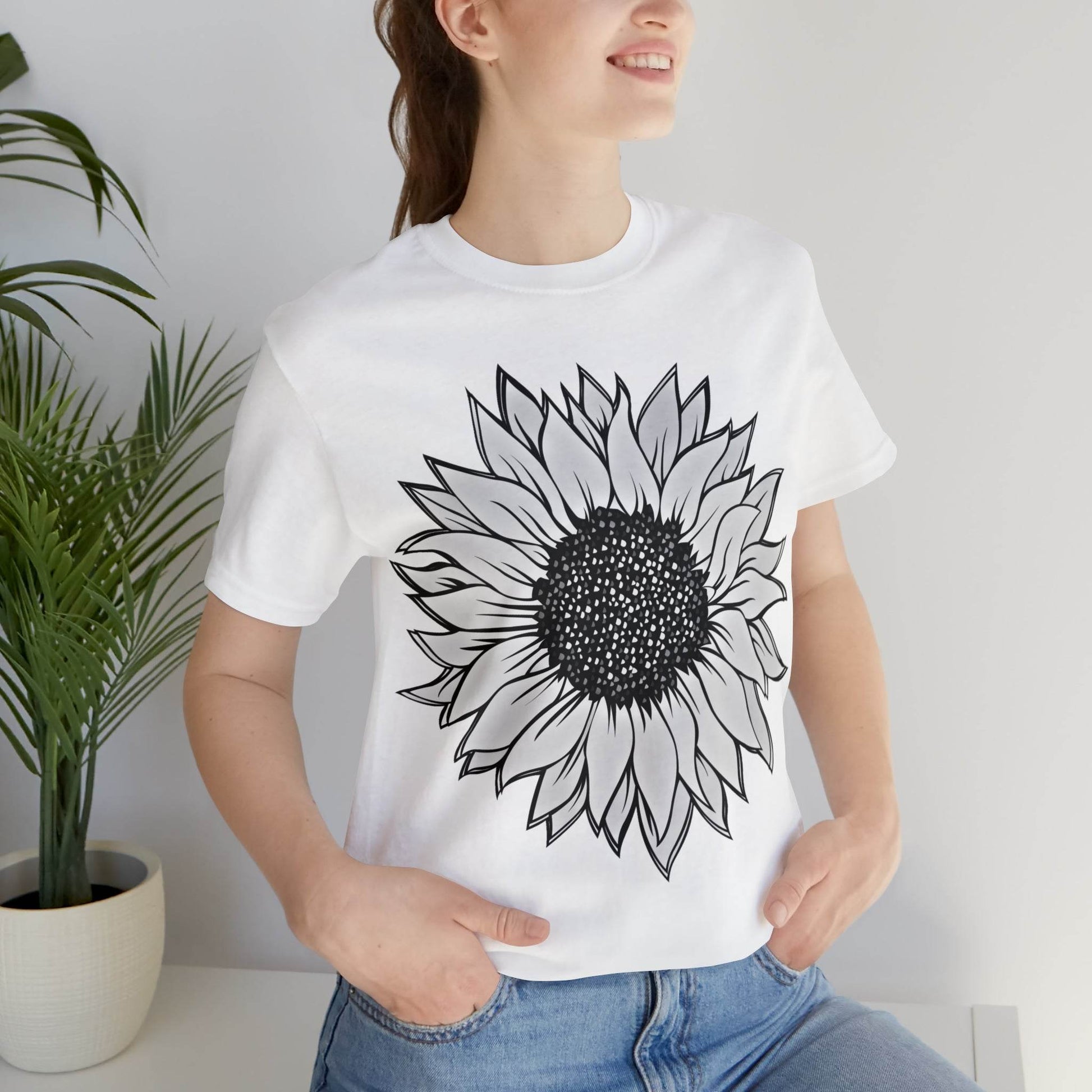 Sunflower Shirt, Floral Tee Shirt, Flower Shirt, Garden Shirt, Womens Fall Summer Shirt Sunshine Tee, Gift for Gardener, Nature love - Giftsmojo