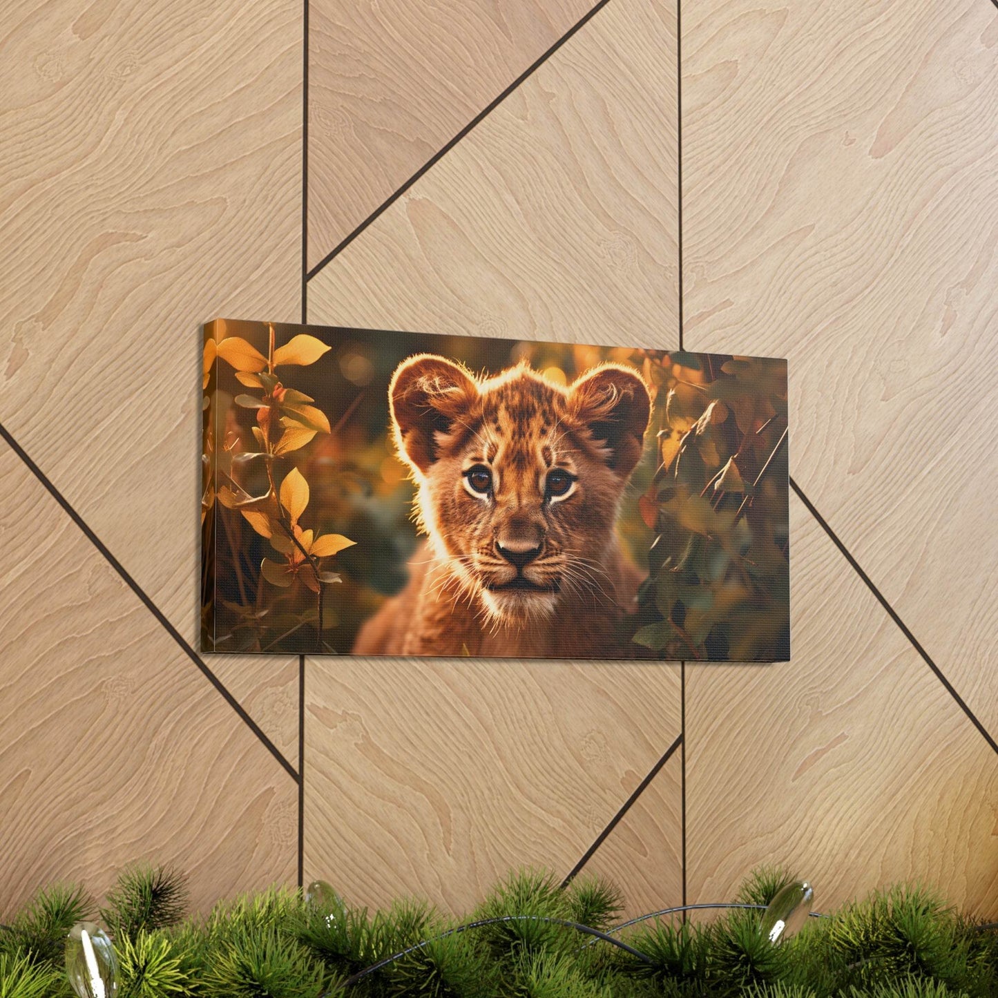 Baby Lion Cub Print Animal Nature Art Safari Nursery Canvas Gallery Wraps Baby Lion Print Large Canvas Art Animal Wall Art Lover Gift - Giftsmojo