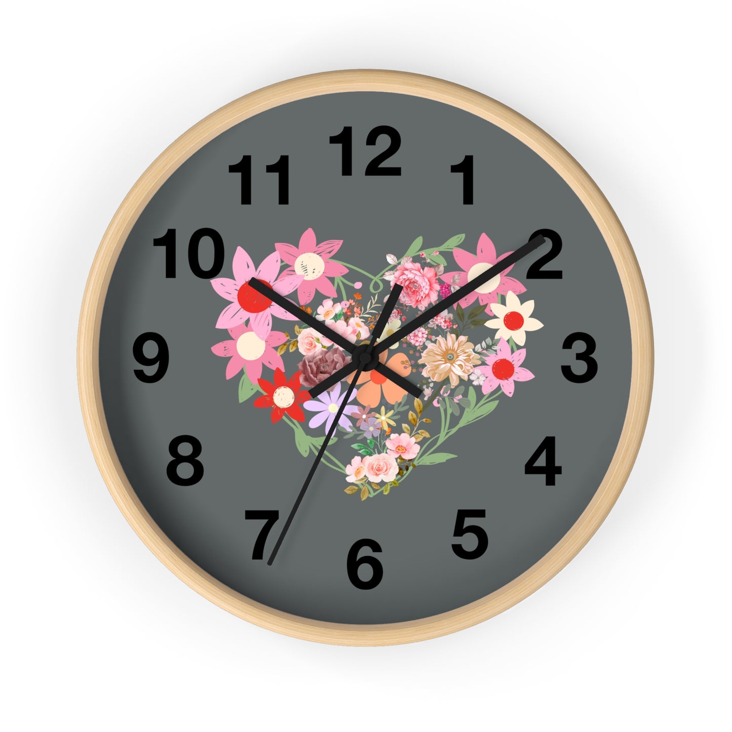 Flower Heart Wall Clock