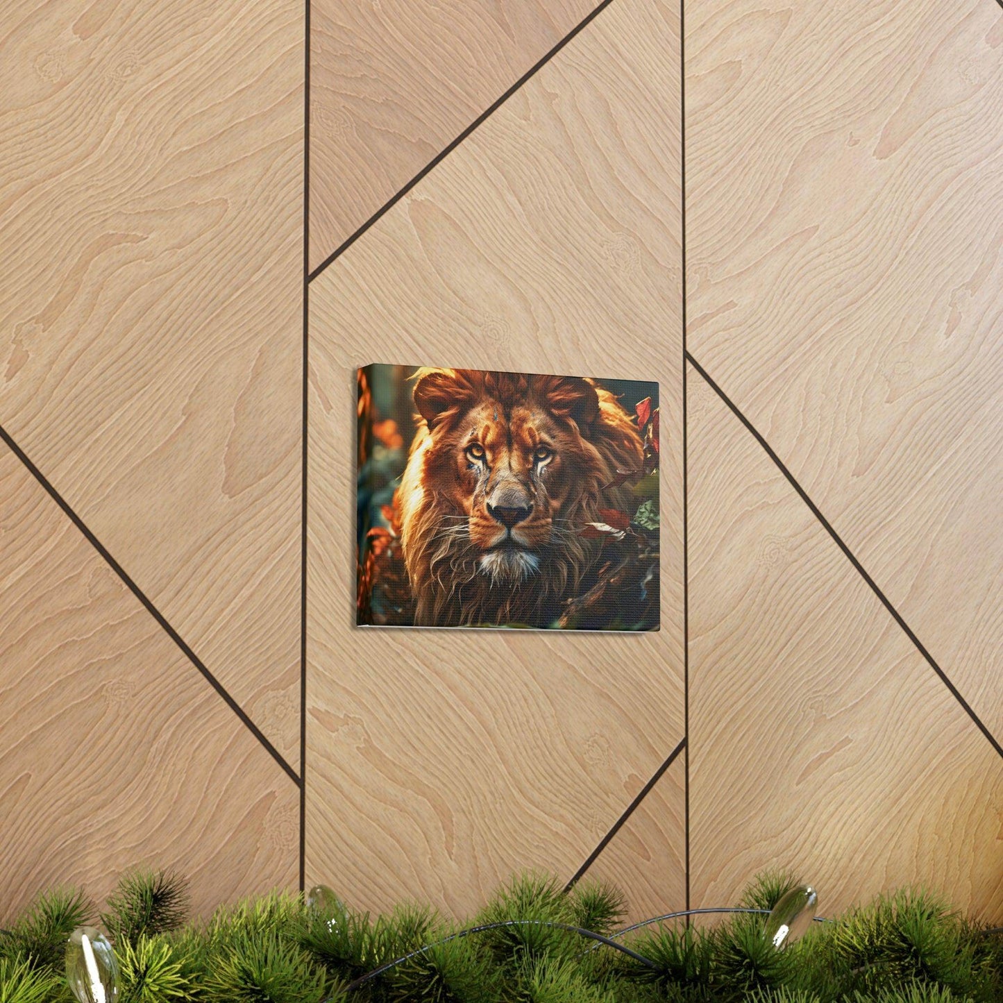 Lion In Nature Art Canvas Gallery Wraps Lion Print Large Canvas Art Animal Wall Art minimalist Wall Art Lover Gift - Giftsmojo