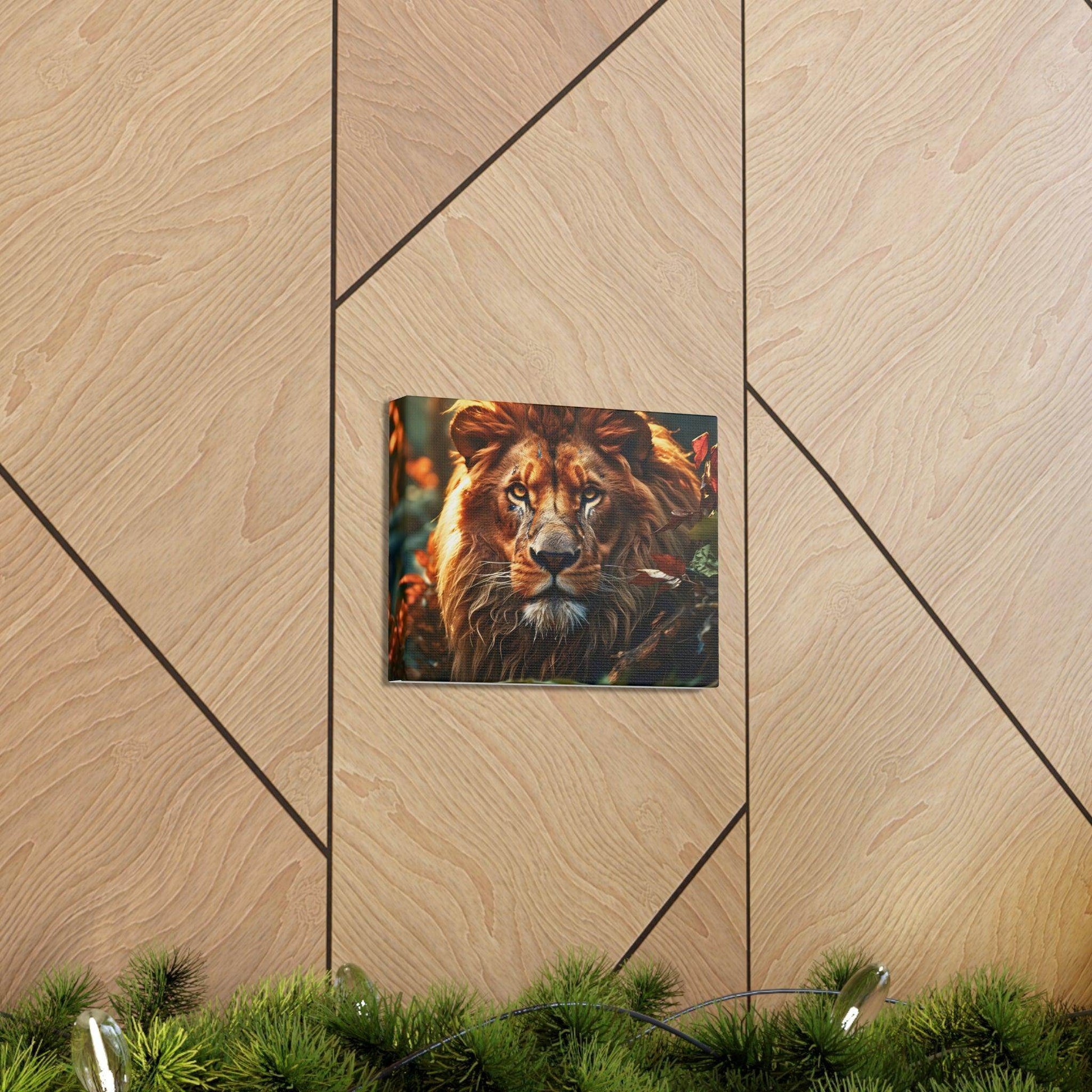 Lion In Nature Art Canvas Gallery Wraps Lion Print Large Canvas Art Animal Wall Art minimalist Wall Art Lover Gift - Giftsmojo