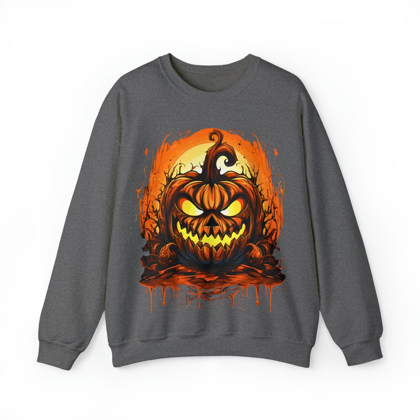 "Scary Jack O' Lantern Retro Halloween Sweatshirt: Elevate Your Halloween Styl - Giftsmojo