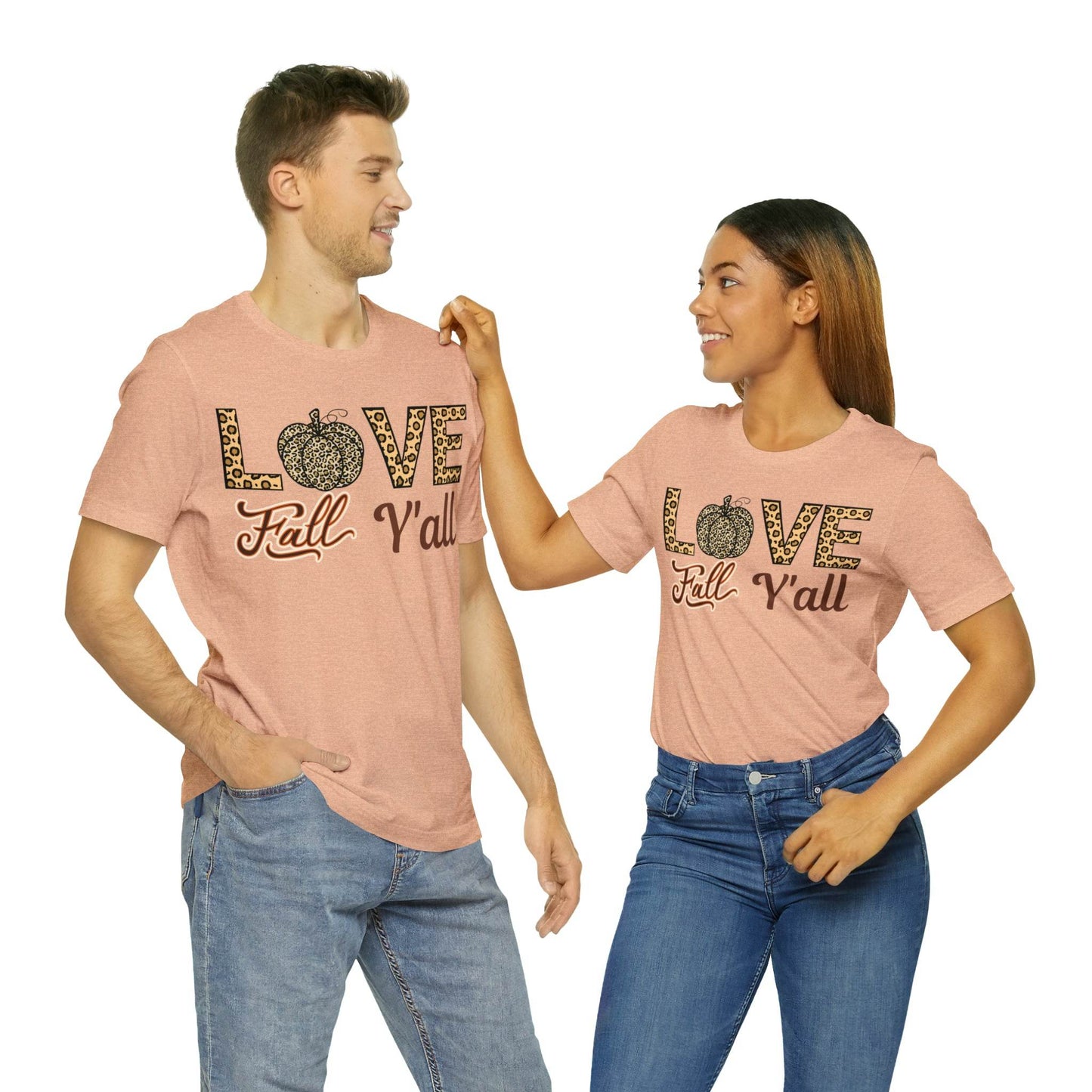 Leopard Print Love Fall Y'all Shirt, Pumpkin Shirt, Fall Shirt for Fall Lovers, Fall Gift - Giftsmojo
